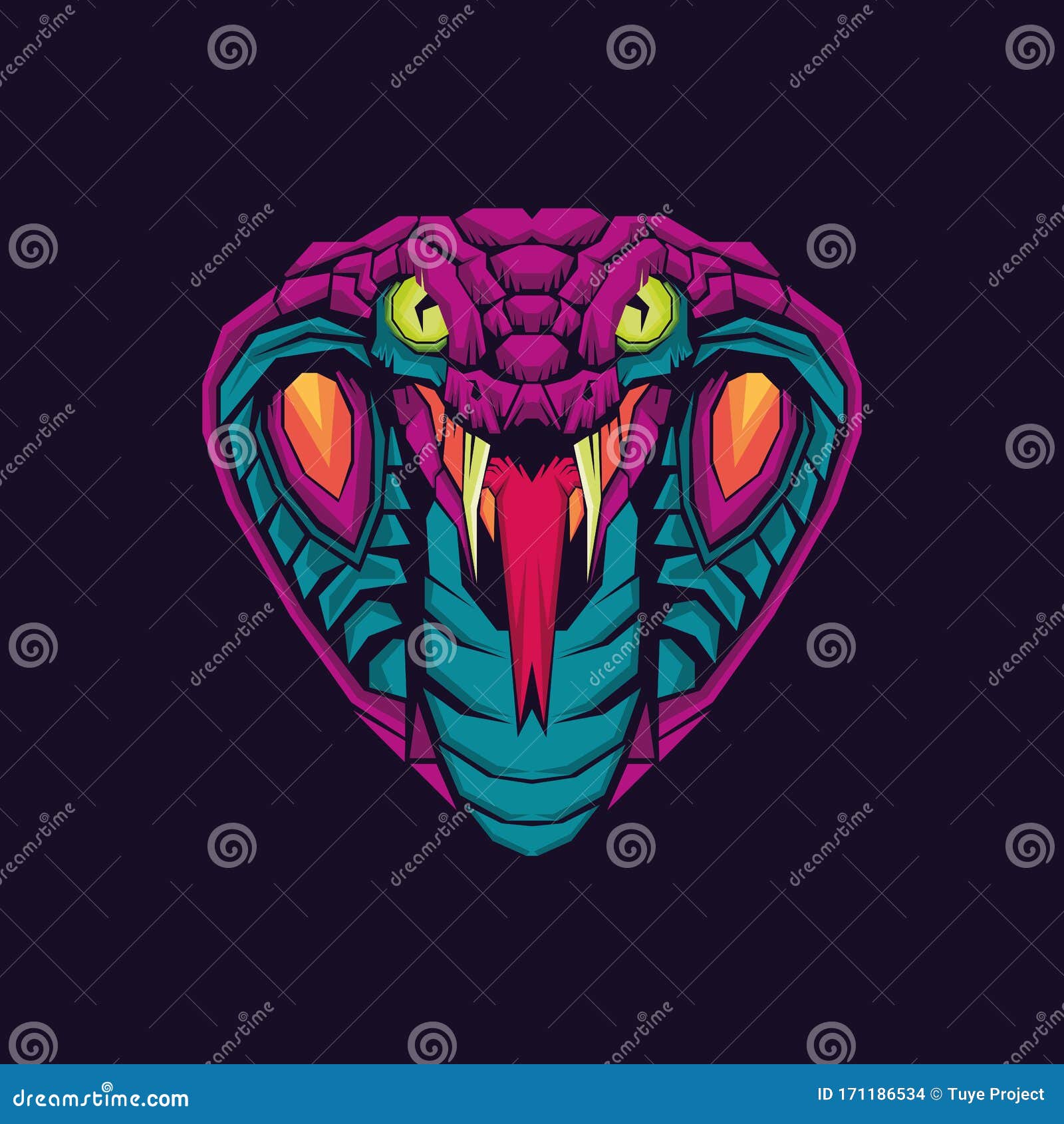 Snake Head Mascot Logo Design Vector Illustration