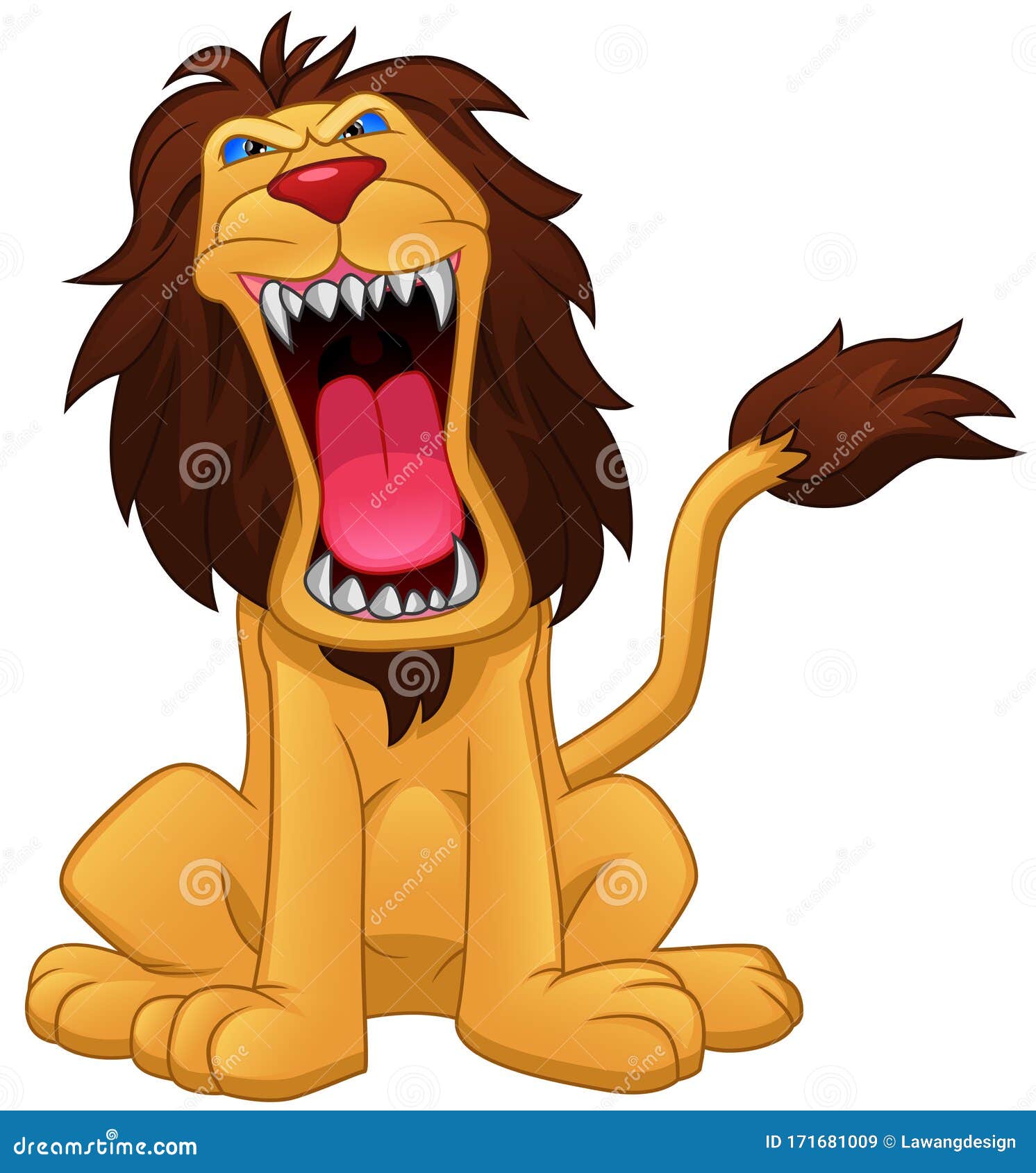 Cute Lion Cartoon on a White Background Stock Vector - Illustration of ...