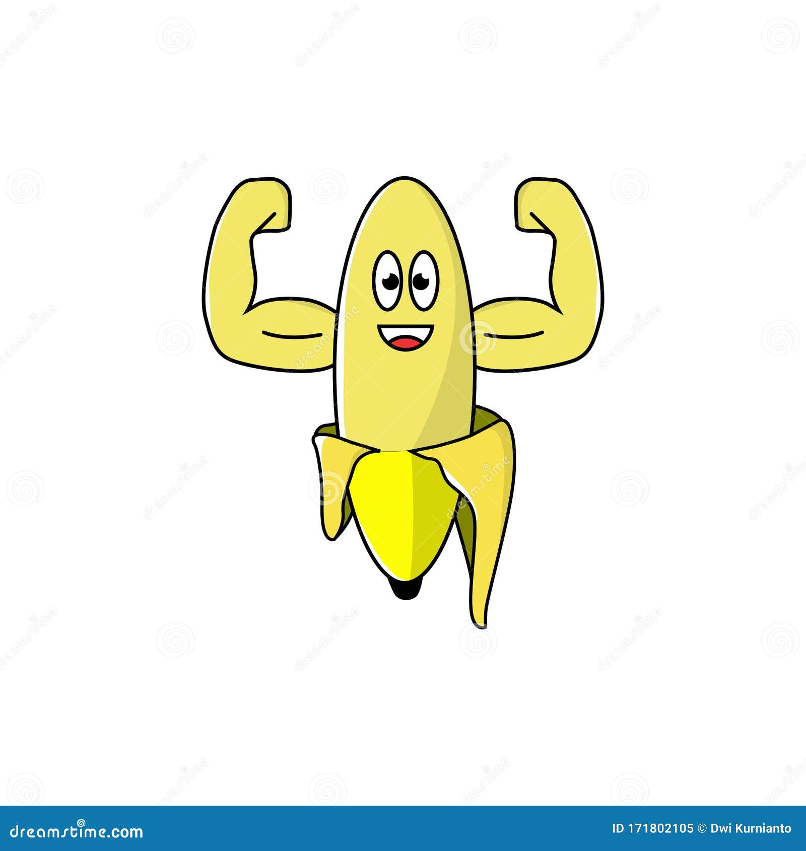 Illustration of a Muscular Banana Character Stock Vector Illustration