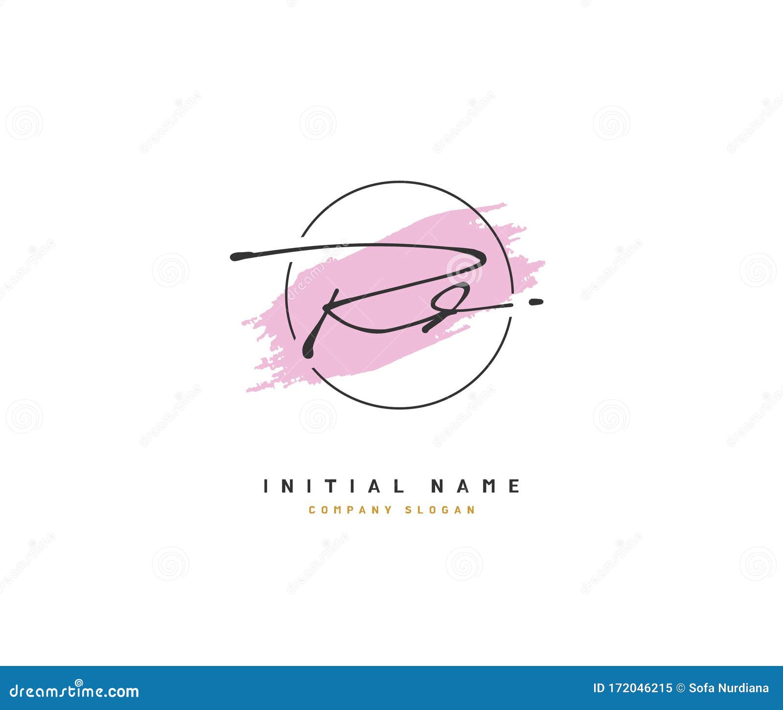 RD Beauty Vector Initial Logo, Handwriting Logo of Initial Signature
