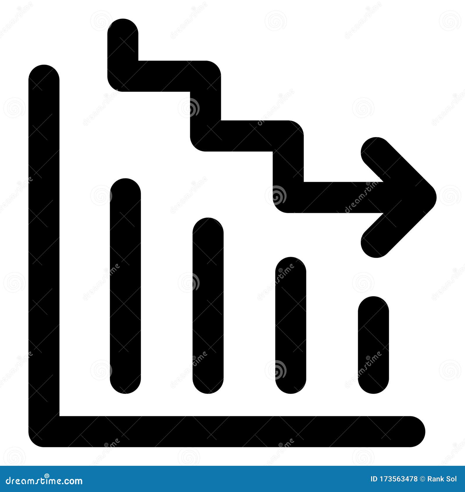 Analytics, Decreasing Bold Outline Vector Icon You Can Easily Modify ...