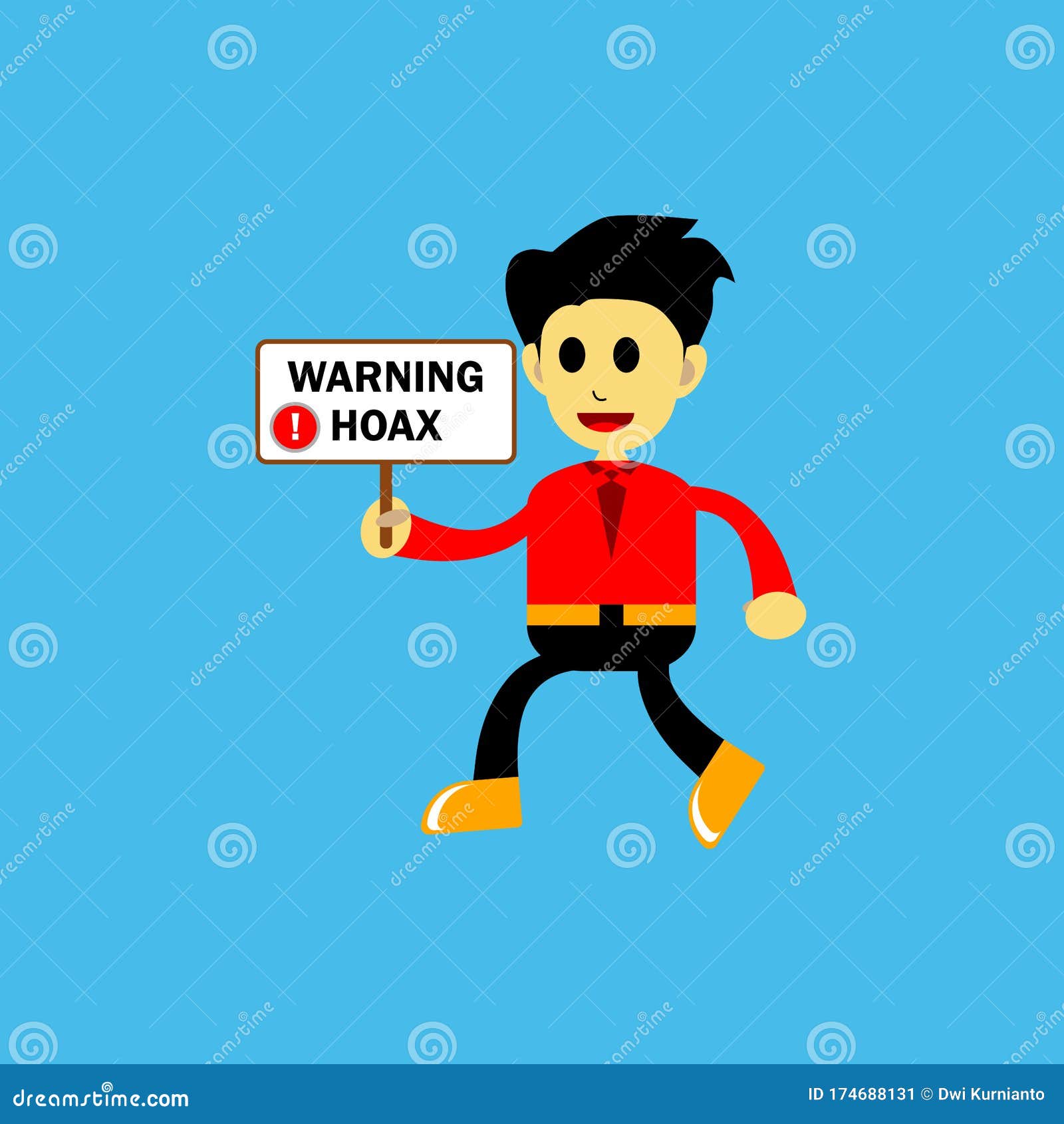 Illustration of a Cartoon Character Holding a Sign Bearing a Warning Hoax Stock Vector - Illustration of white, poster: 174688131 Illustration of a Cartoon Character Holding a Sign Bearing a Warning Hoax Stock Vector - Illustration of white, poster: 174688131