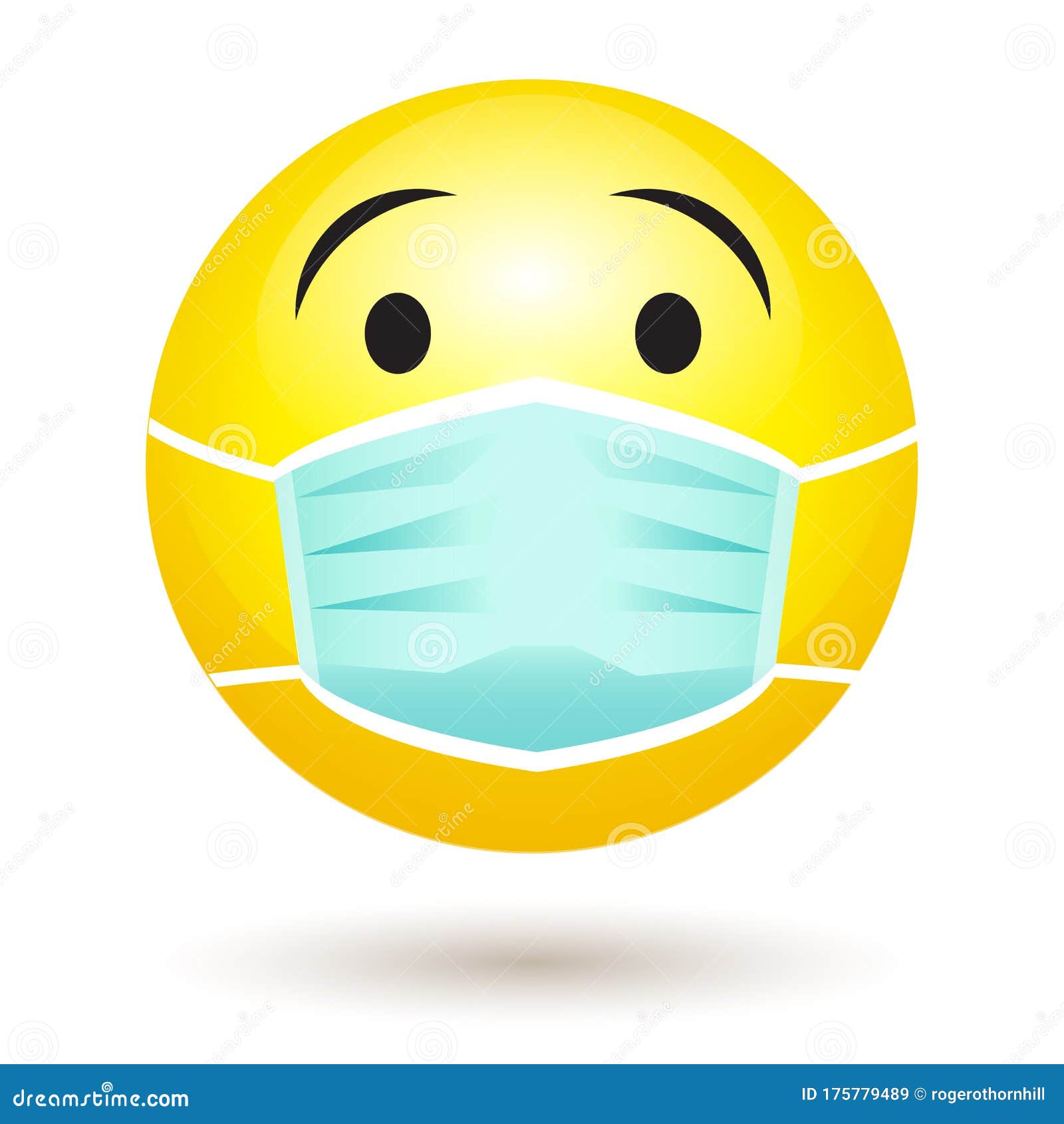 smile emoji wearing a protective surgical mask. icon for coronavirus outbreak.