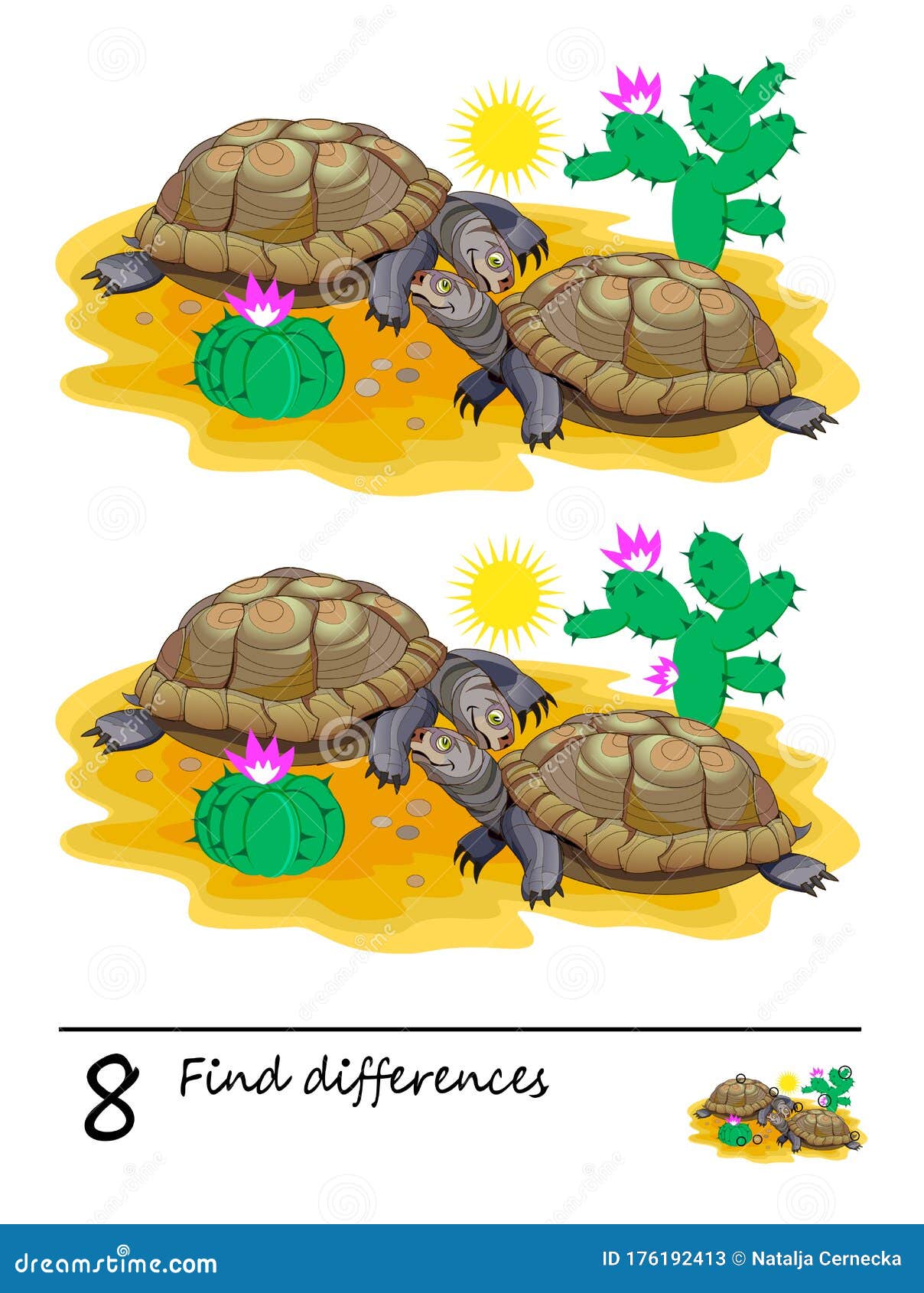 find 8 differences. logic puzzle game for children and adults. printable page for kids brain teaser book.