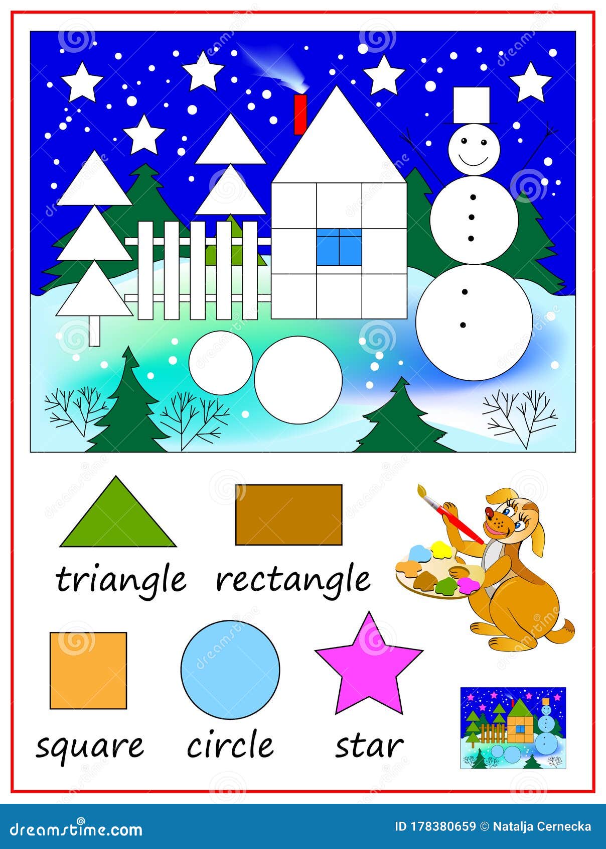 Download Educational Page For Kids To Study Geometrical Figures. Coloring Book. Math Education For Kids ...