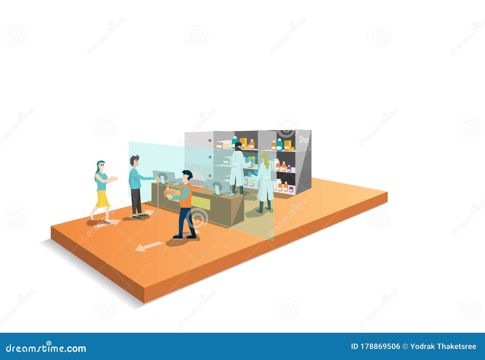 Hospital Dispensing Room Concept Vector Stock Vector Illustration of