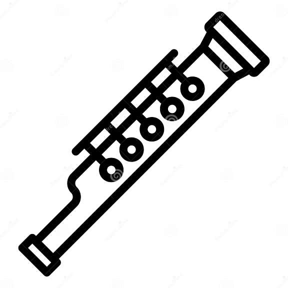 Basson, Bassoonist Line Style Vector Icon Which Can Easily Modify or