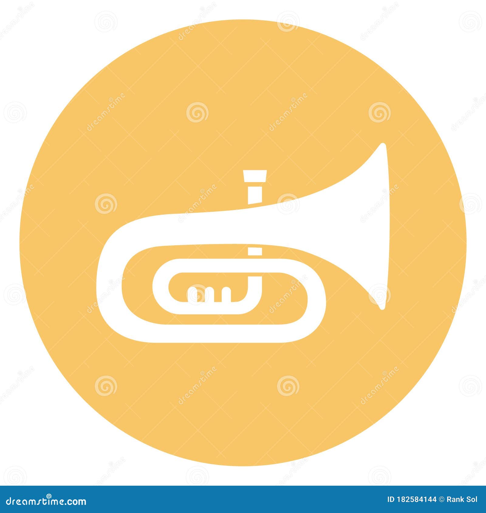 Euphonium, French Horn Line Style Vector Icon Which Can Easily Modify