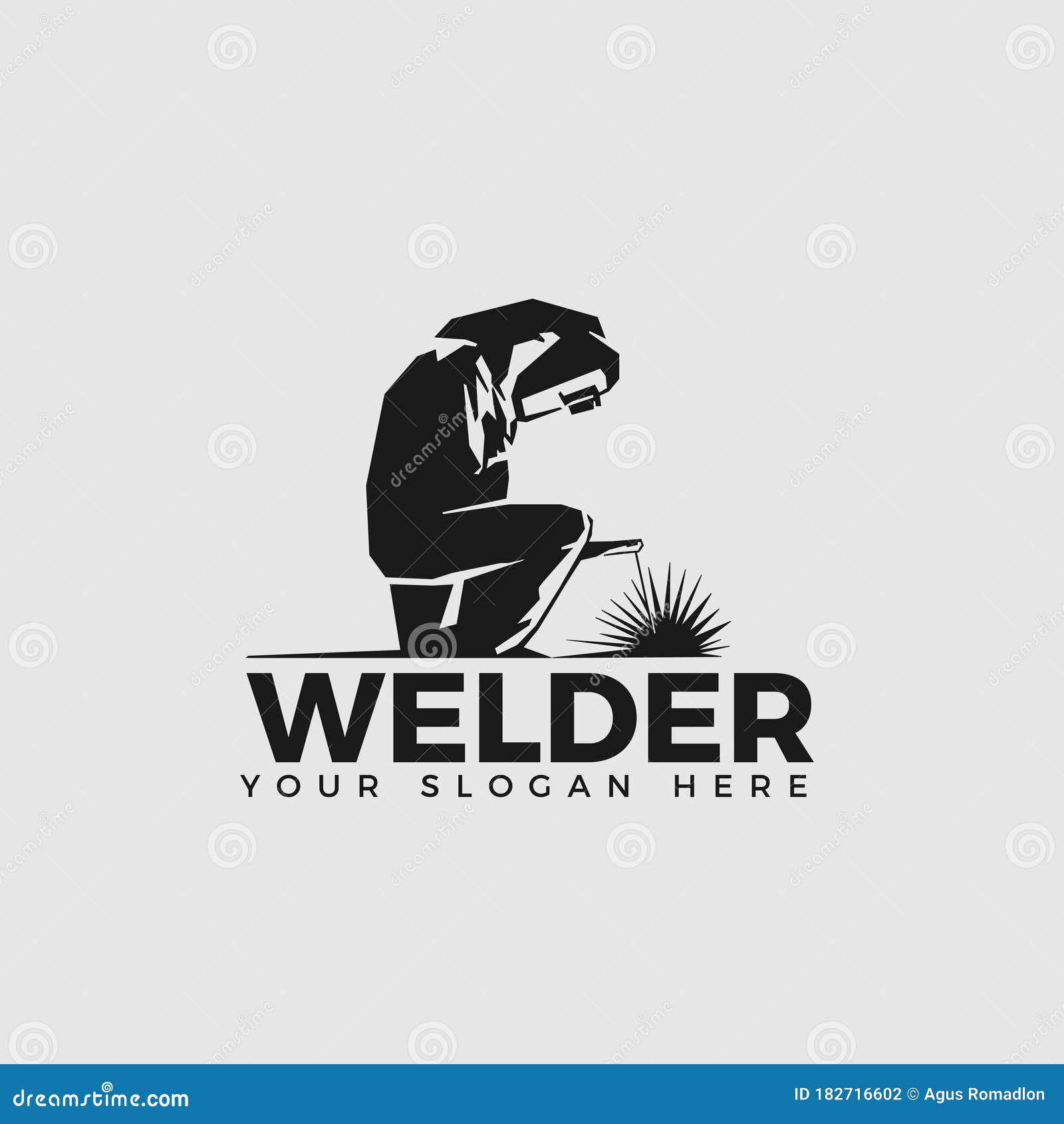 Welding Company Logo Design Sitting Position, WELDER LOGO SIMPLE and