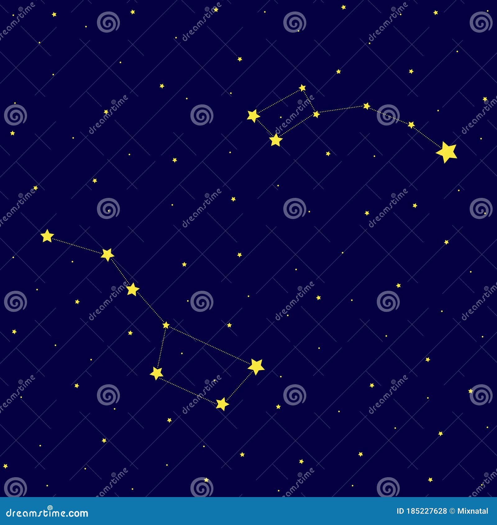 Constellations Of Ursa Major And Ursa Minor Stock Photography