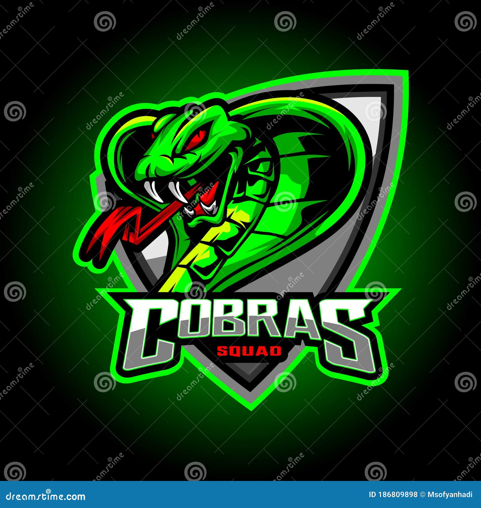 Design de logotipo de jogo de mascote cobra