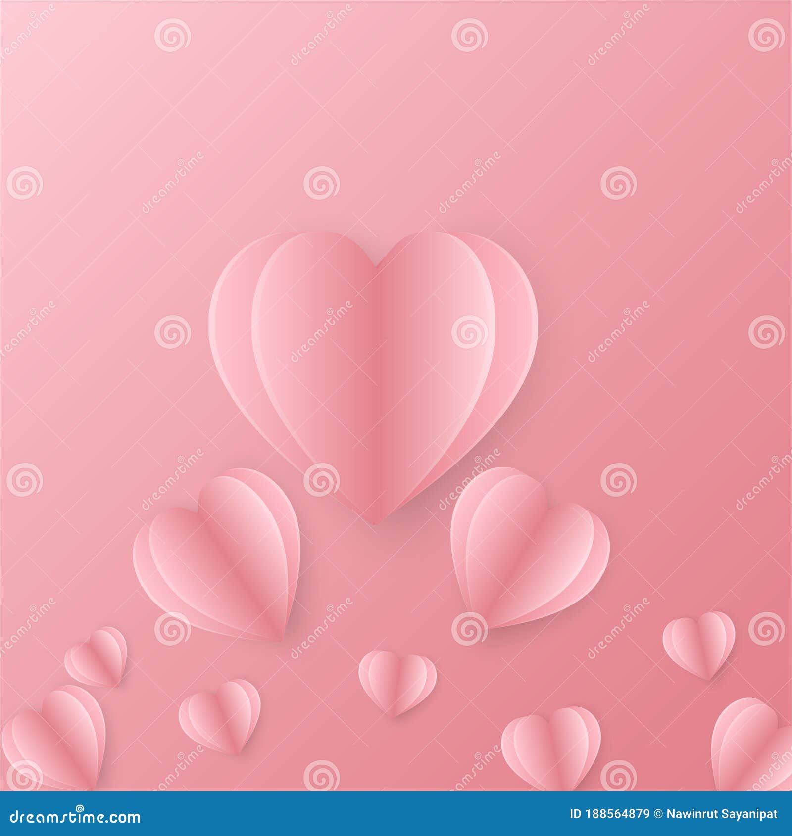 Heart Pink Background Anniversary Stock Vector - Illustration of heart ...