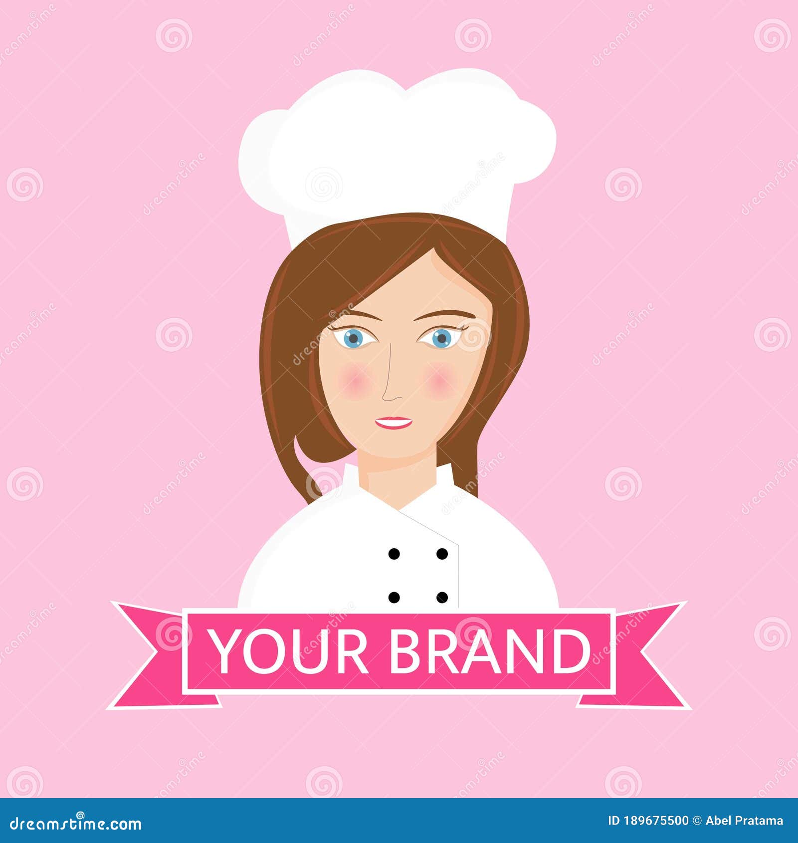 Female Chef mascot logo stock vector. Illustration of bakery - 189675500