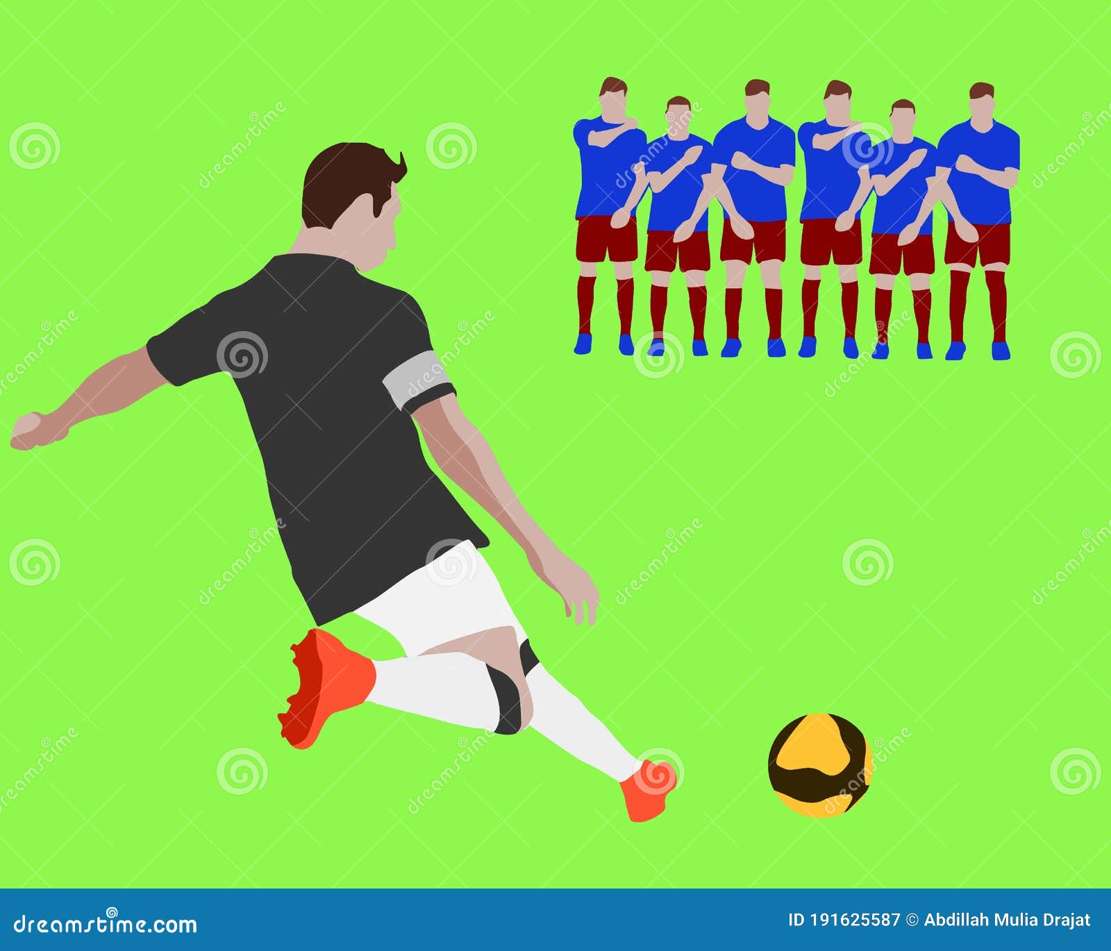 A Player Doing Corner Penalty Kick Stock Vector Illustration Of Crossing Champion