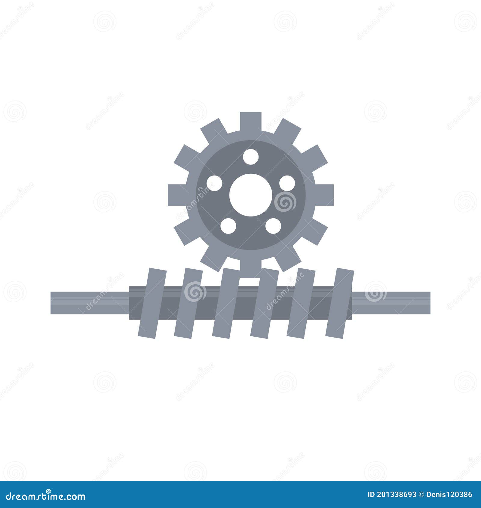 Worm Gearbox With Flange. Vector Illustration On White Background