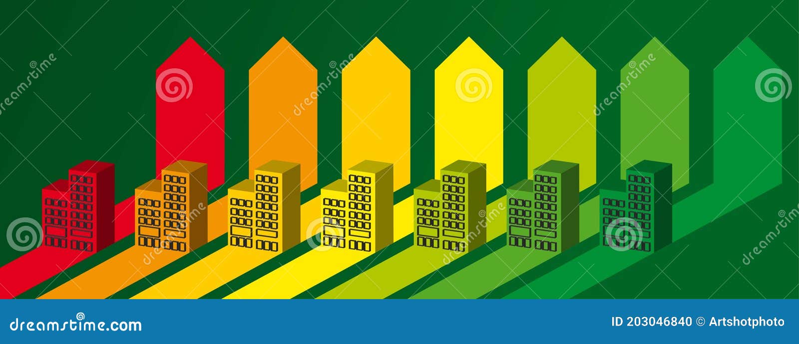 Blocks on the energy chart stock vector. Illustration of economy