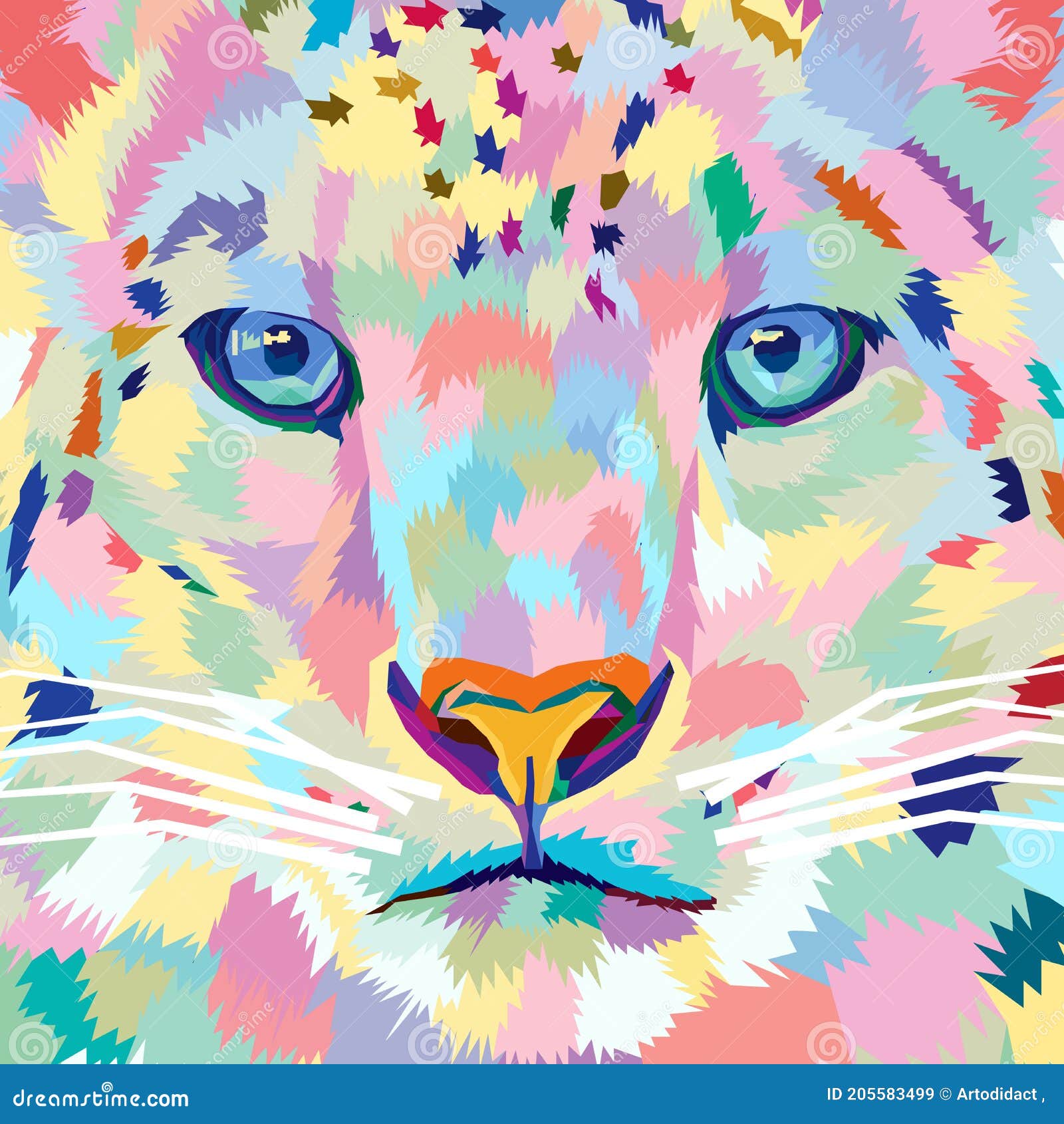 Premium Photo  Watercolor painting of a leopard with a rainbow pattern.