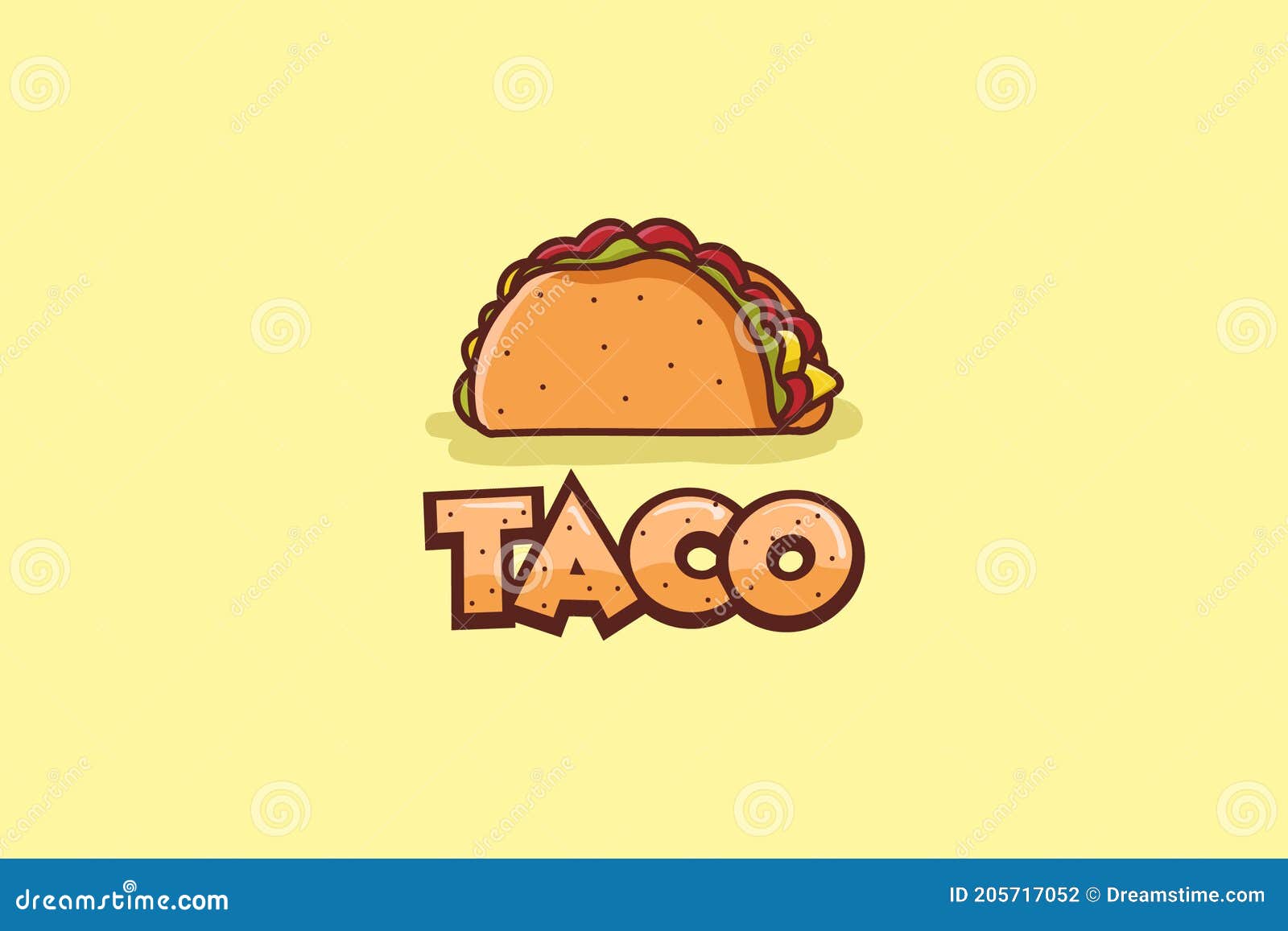 Number 1 Tacos. Mexican Fast Food Font One. Taco Alphabet Symbol Vector