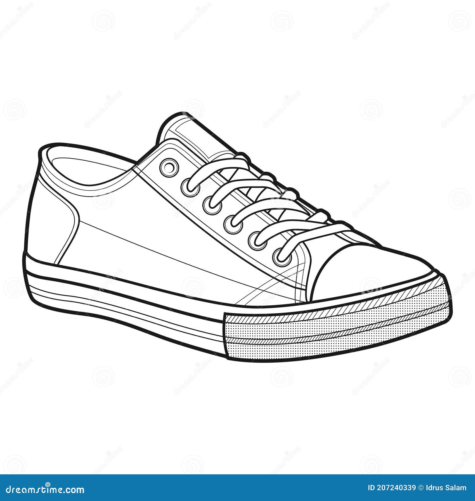 Shoe Line Drawing. Shoes Sneaker Outline Drawing Vector, Black Line ...