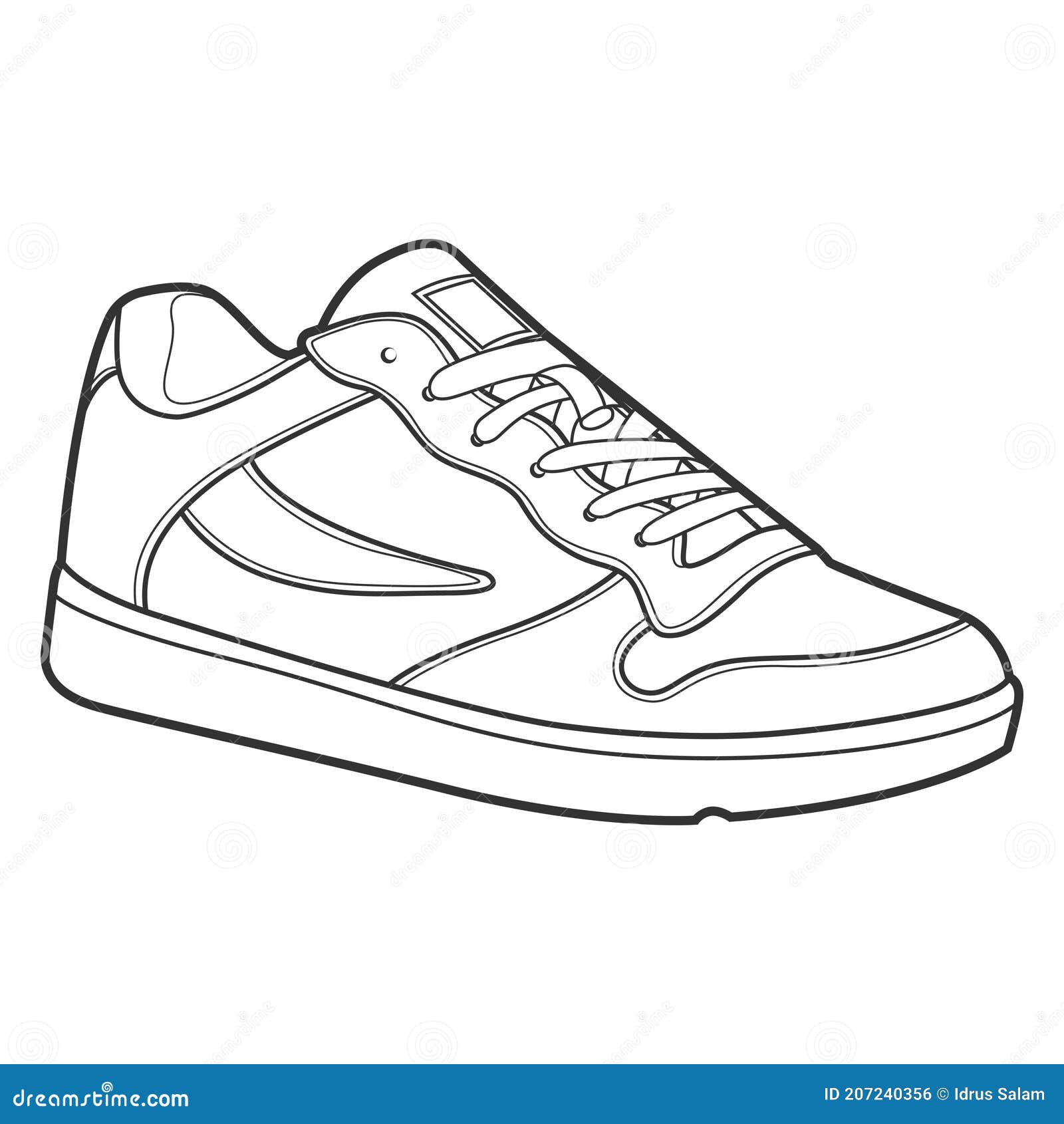 ægteskab vælge Øst Timor Shoe Line Drawing. Shoes Sneaker Outline Drawing Vector, Black Line Sneaker.  Vector Illustration. Stock Vector - Illustration of shoe, elegant: 207240356