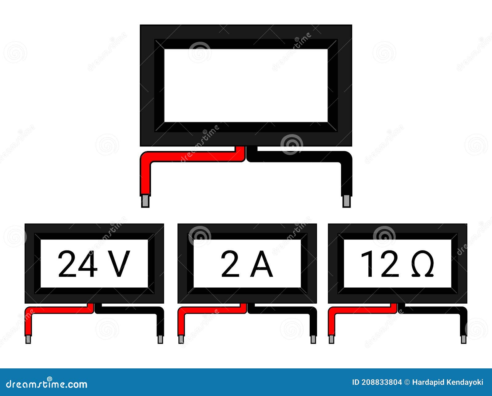Illustration Vector Graphics of Voltmeter Ammeter and Ohmmeter Stock