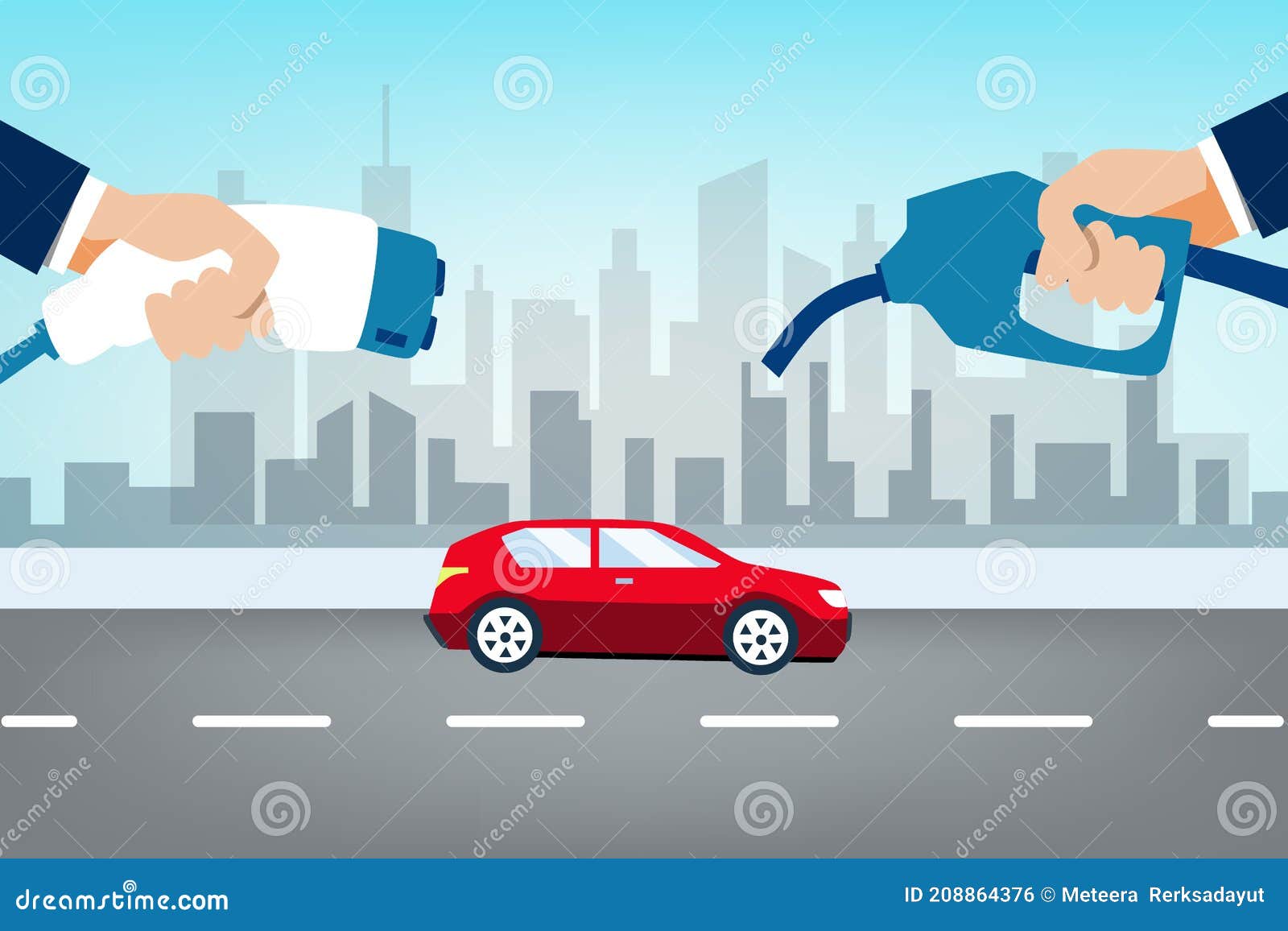 Oil or Electric Power Energy for Future Stock Illustration