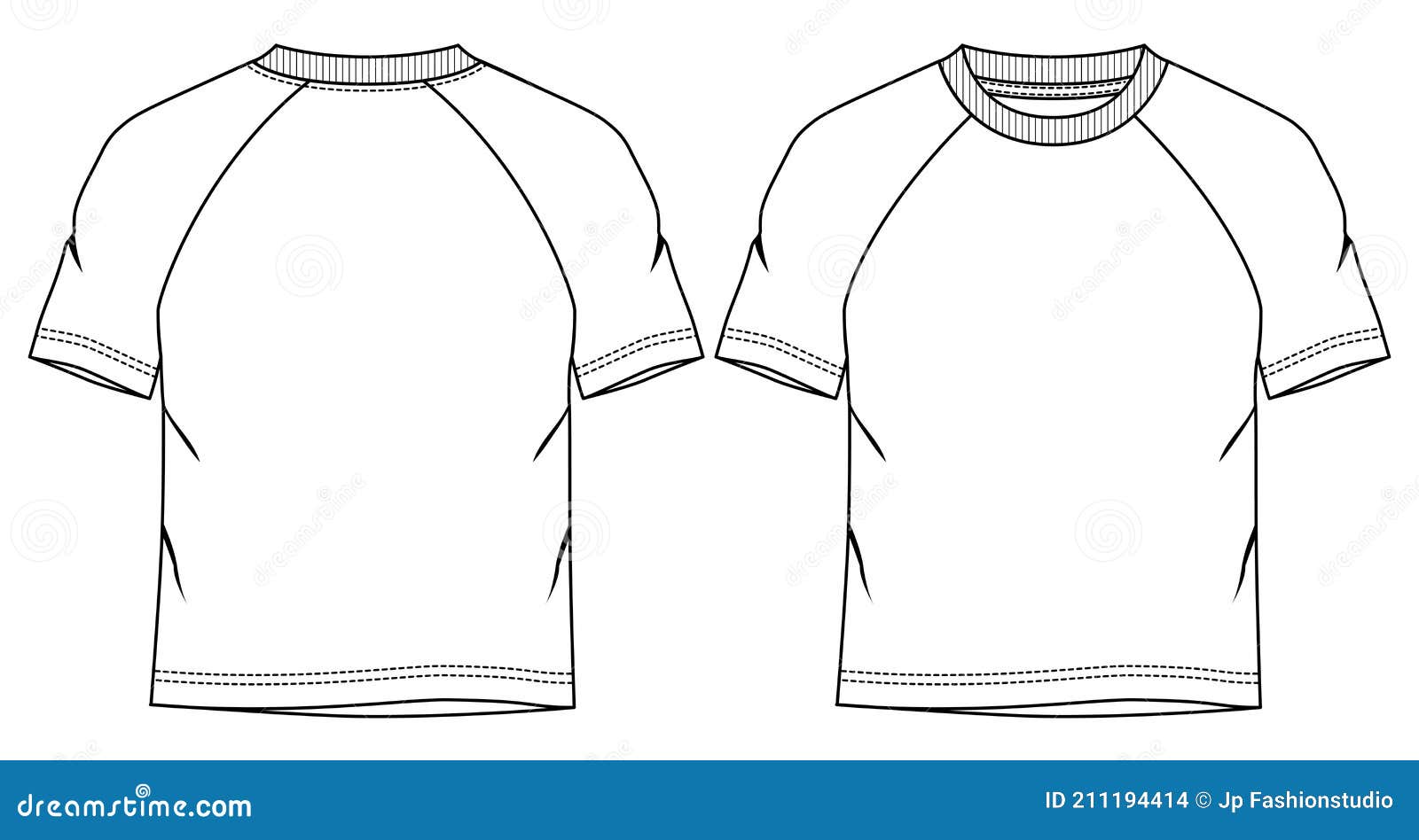 Men Boys T Shirt Fashion Flat Sketch Template. Technical Fashion ...