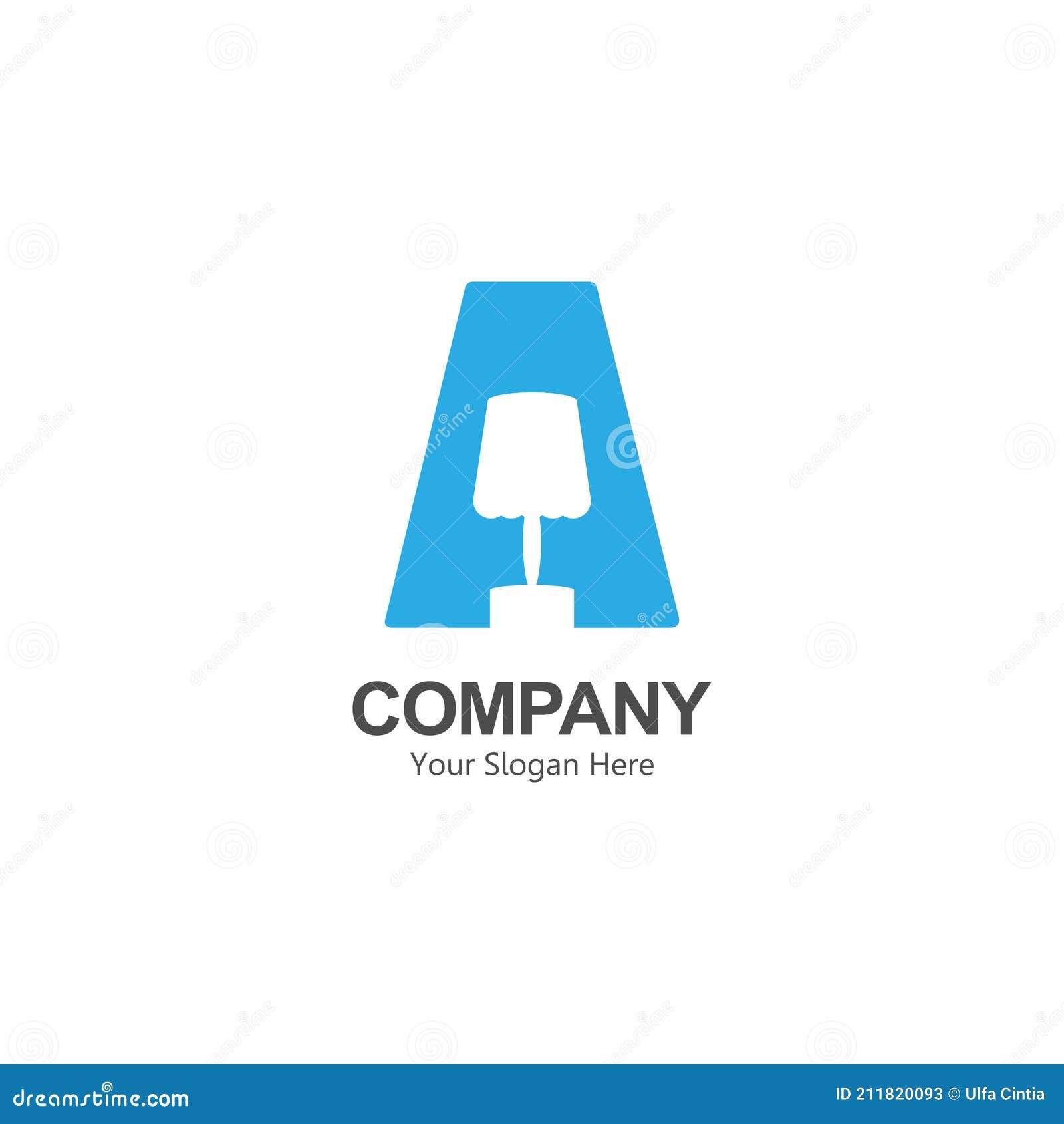 Simple and Modern Furniture Logo Letter a Stock Vector Illustration