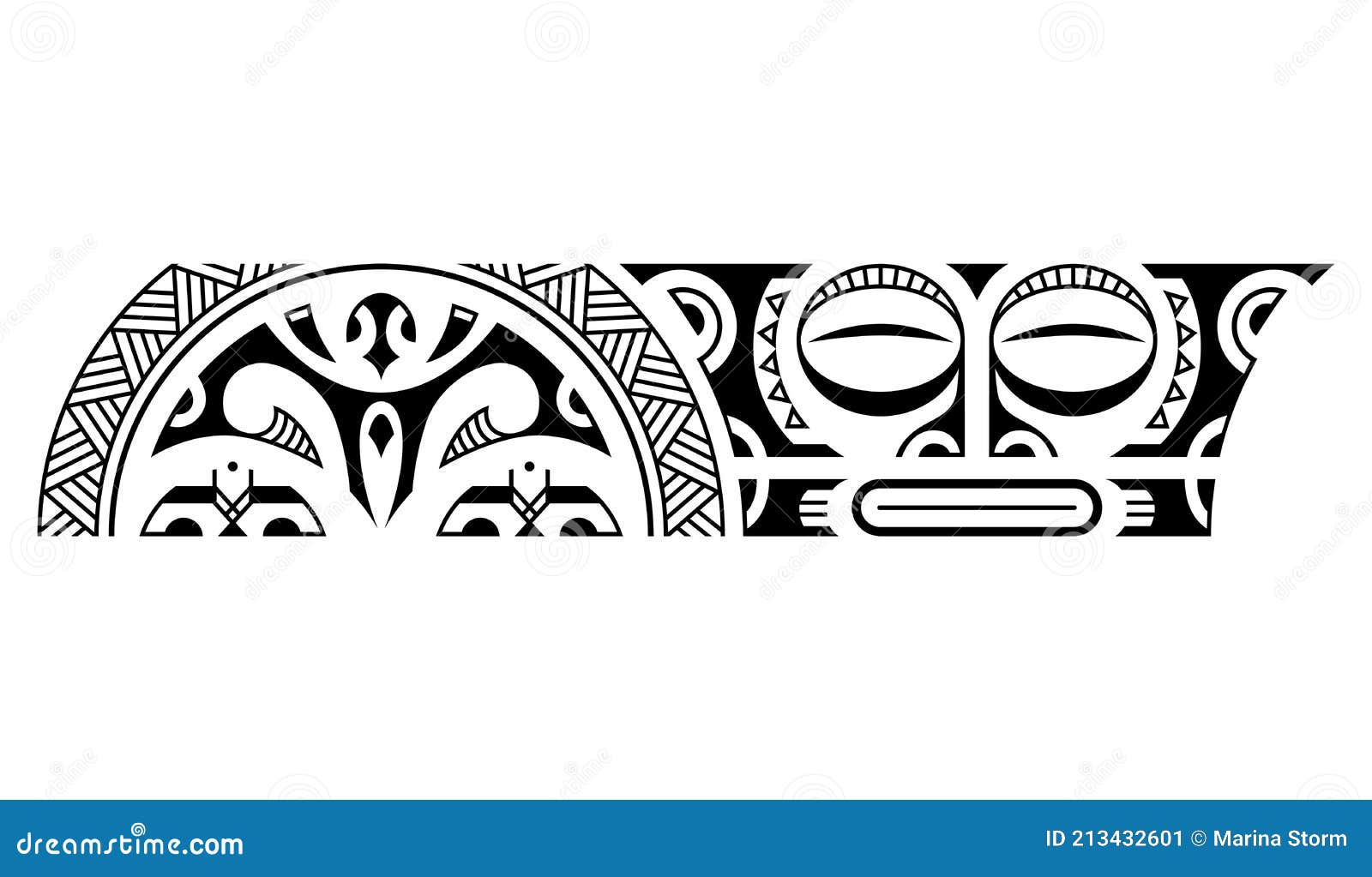 Maori polynesian tattoo bracelet. Tribal sleeve seamless pattern vector.  10450425 Vector Art at Vecteezy