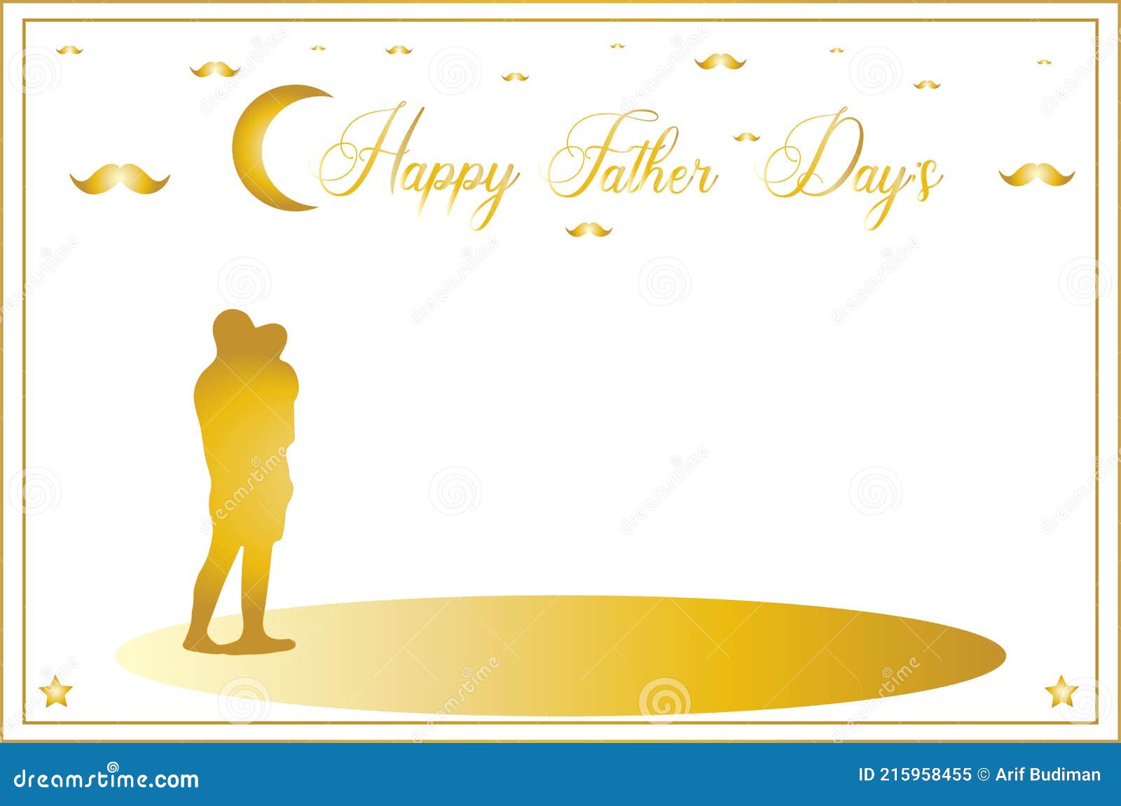 happy fathers day greeting with golden lines. father felicitation shimmer gold card. typography lettering whorl text  for y