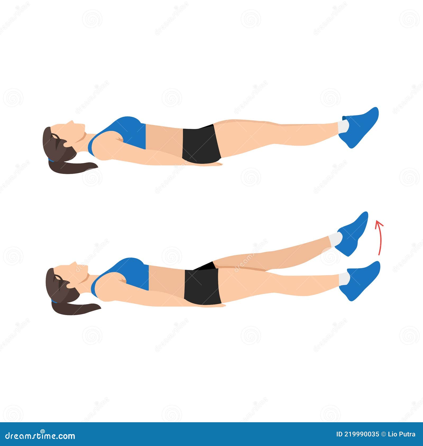woman doing flutter kicks exercise