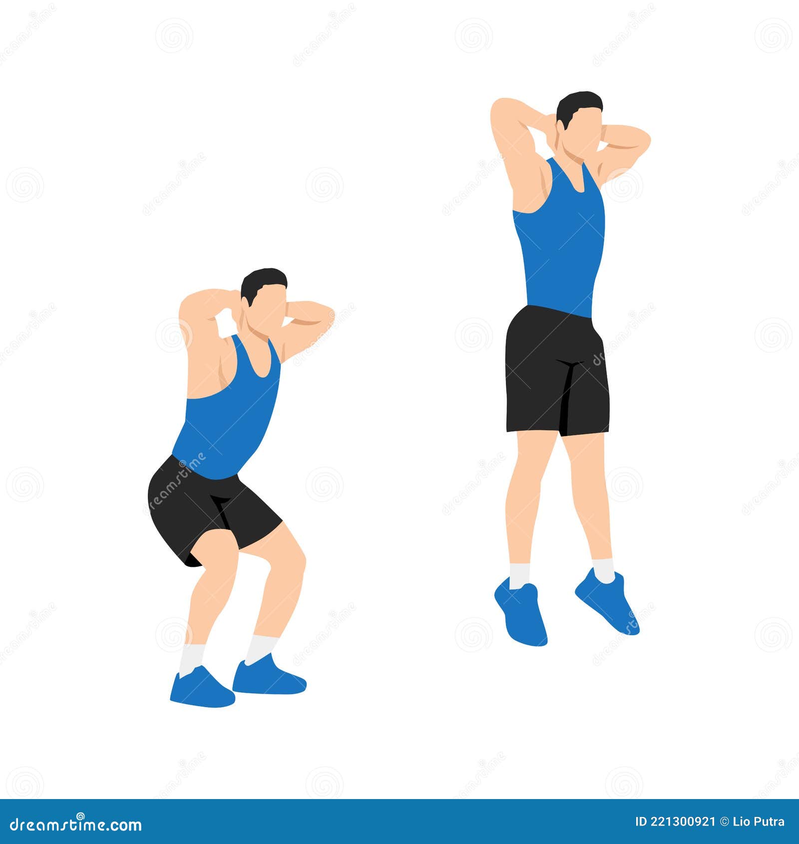 Static Squat Hold. Squat. Sport Exersice. Silhouettes Of Woman Doing