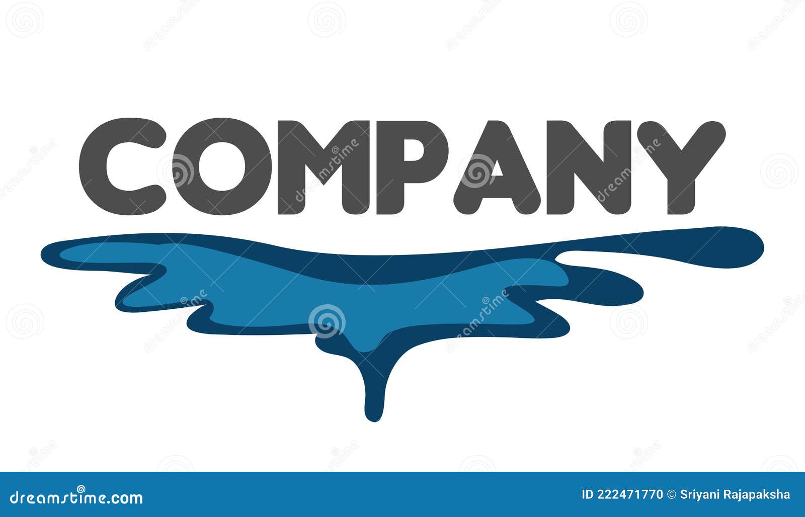 Simple Water Splash Logo Icon Water Flow Water Drop Stock Vector