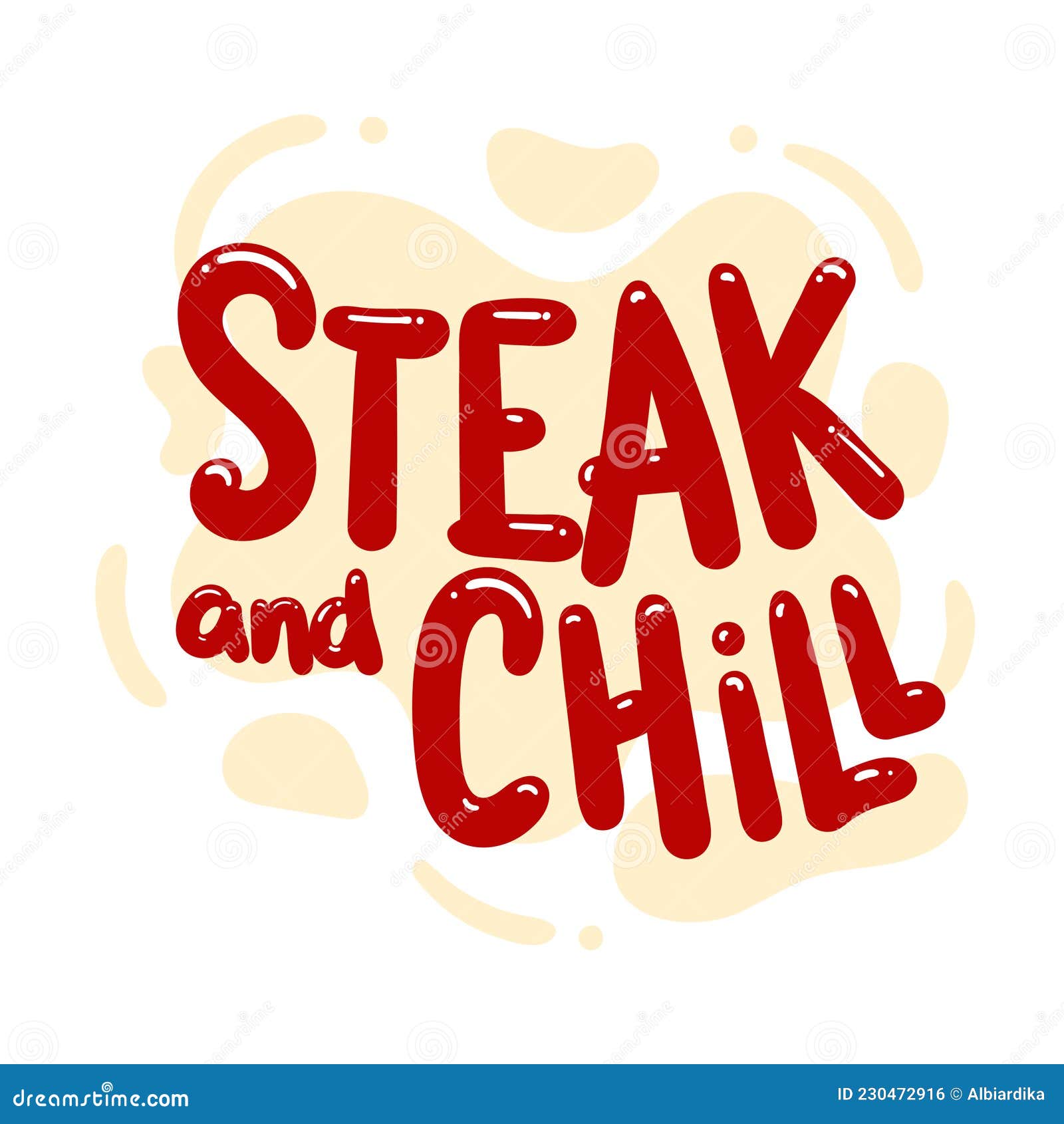 Steak and Chill Quote Text Typography Design Graphic Vector Stock