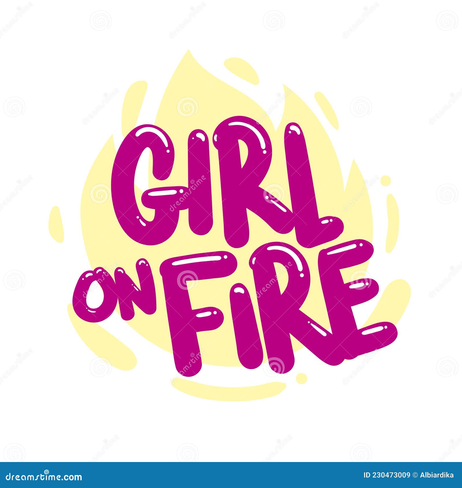 Girl on Fire Quote Text Typography Design Graphic Vector Stock Vector