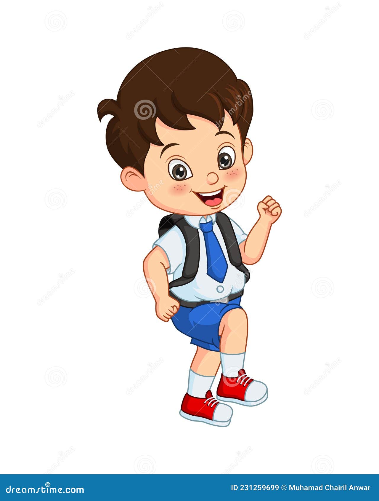 Cartoon Happy School Boy in Uniform Stock Vector - Illustration of  knowledge, childhood: 231259699