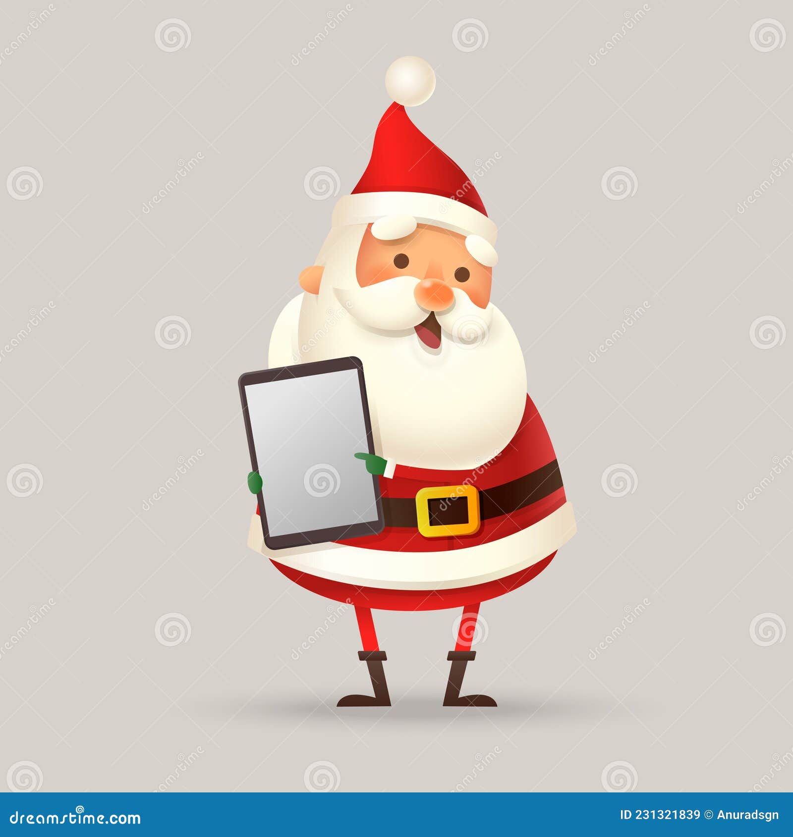 ute santa claus with digital tablet -   
