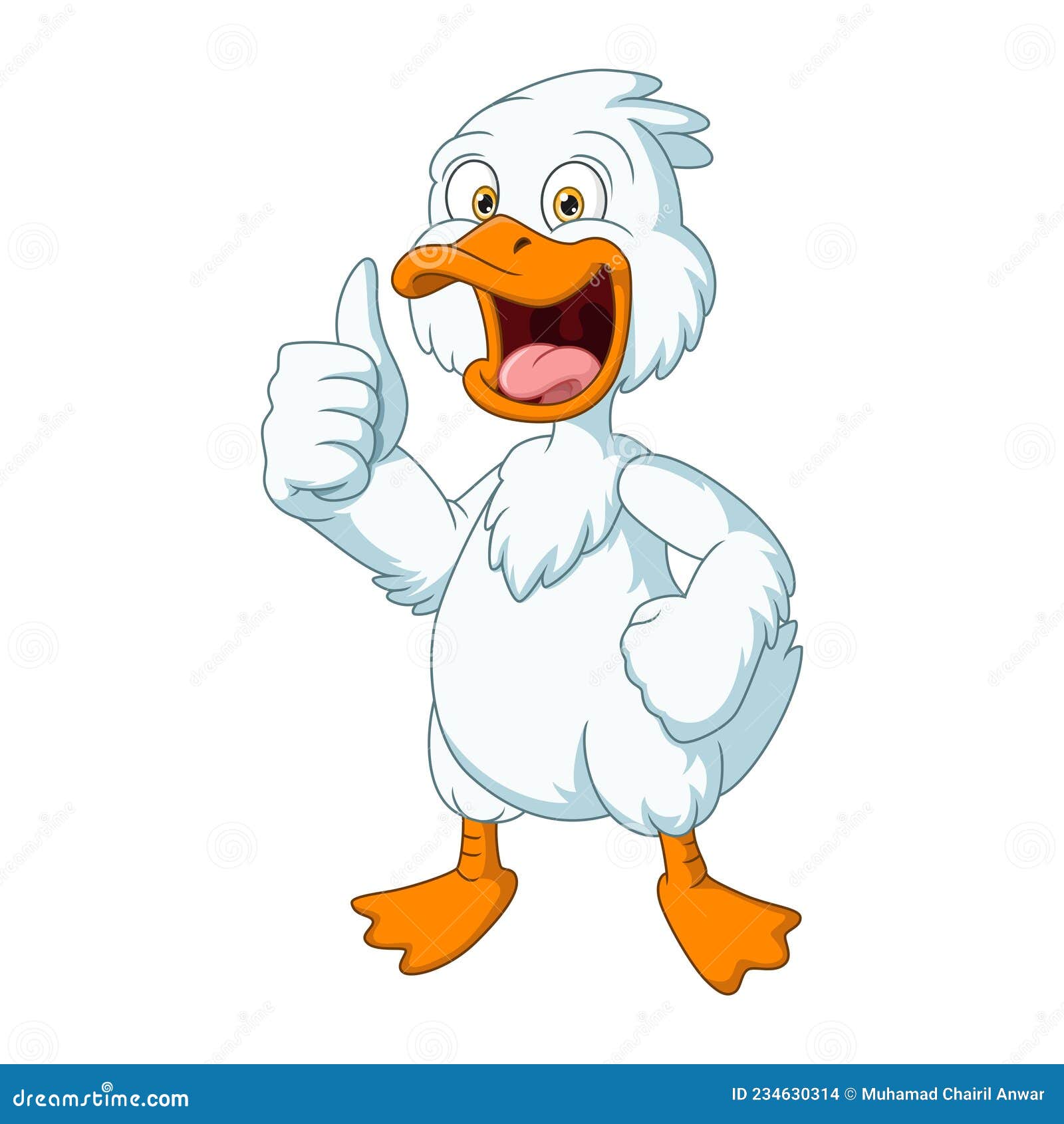 Cute Duck Cartoon Giving a Thumb Up Stock Vector - Illustration of ...
