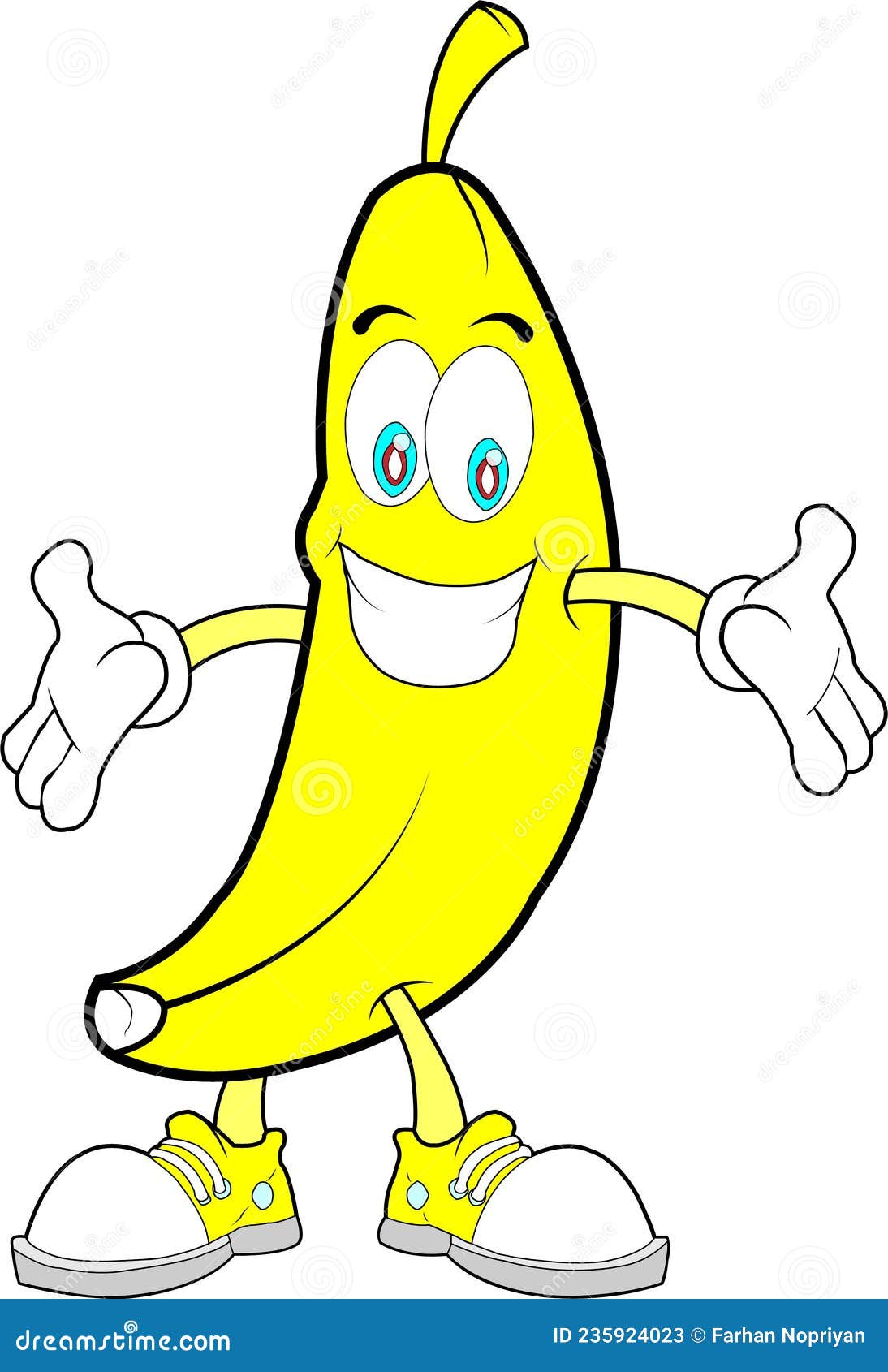 Basic RGB Banana Yellow Animation Smile Happy Illustration Stock ...