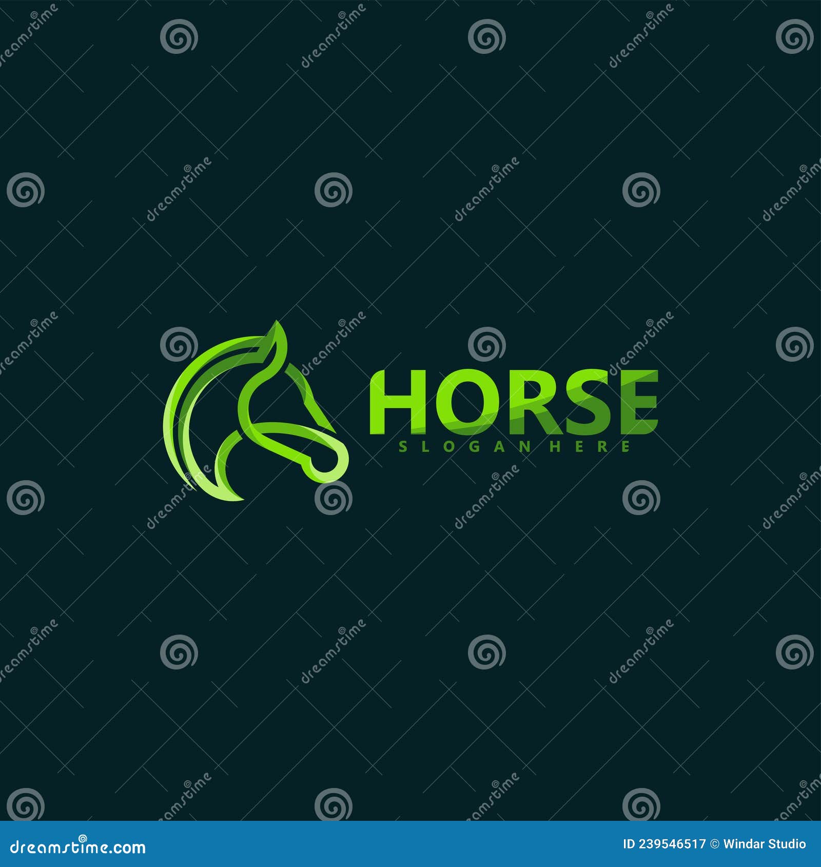 modern head horse line art logo 