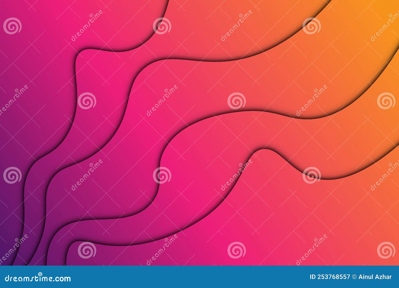 Purple Orange Gradient Colorful Background. Abstract Circle Papercut