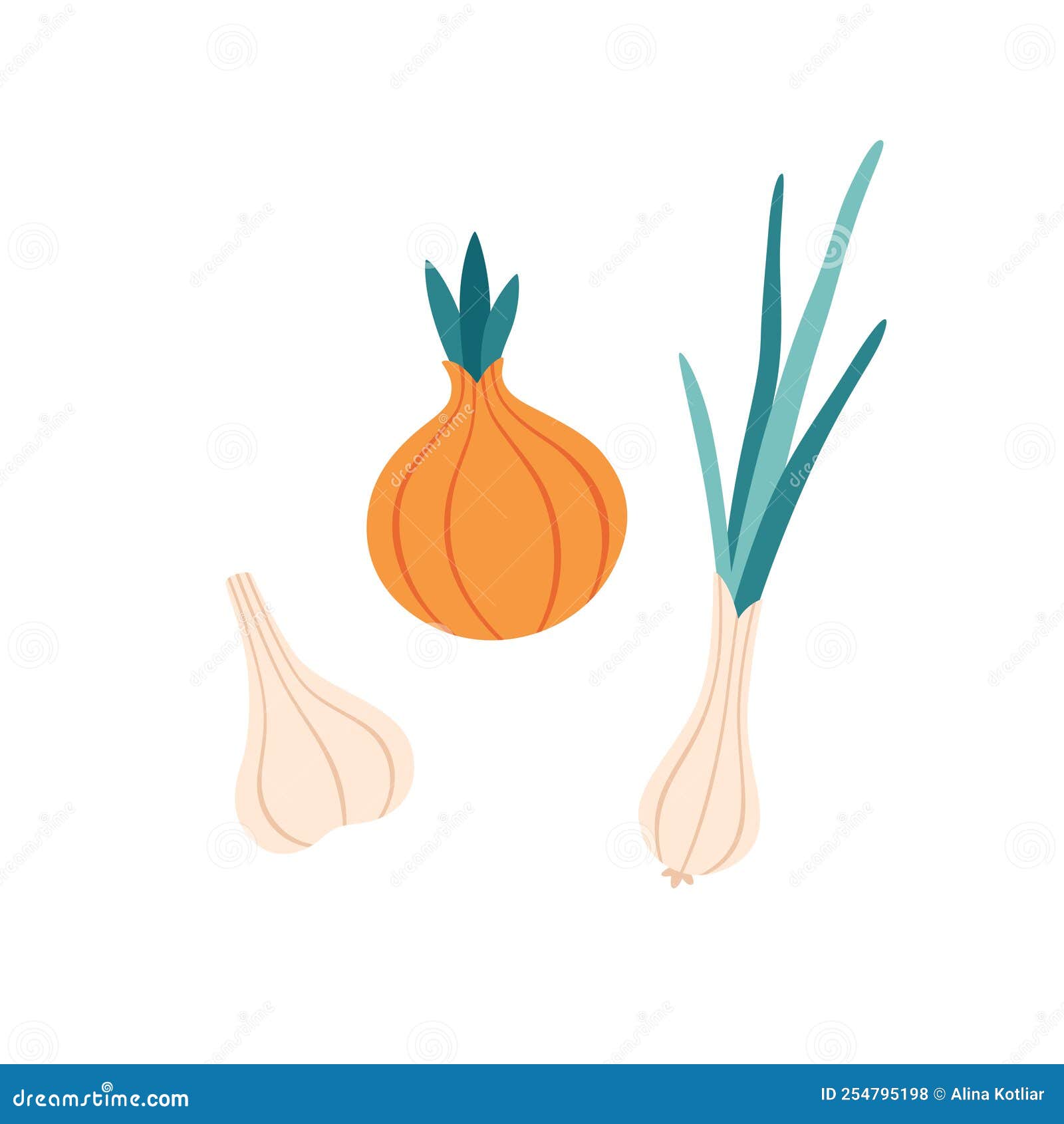 Onion, Green Onion and Garlic, Vegetables. Summer and Autumn Harvest