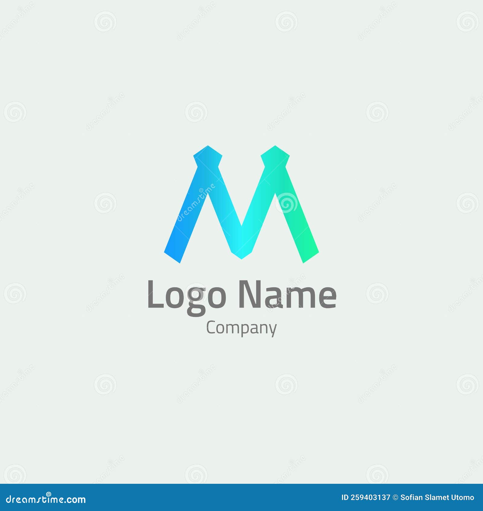 Blue Letter M Logo stock vector. Illustration of abstract 259403137