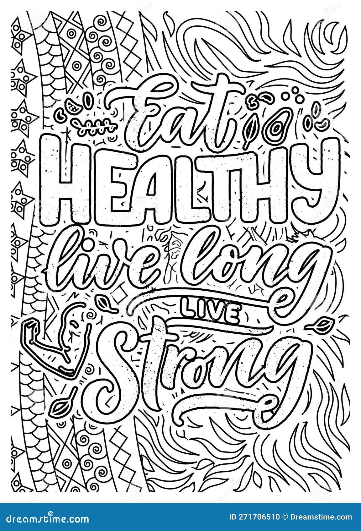 Nutrition Inspirational Quote Coloring Pages for Adults, Nutrition
