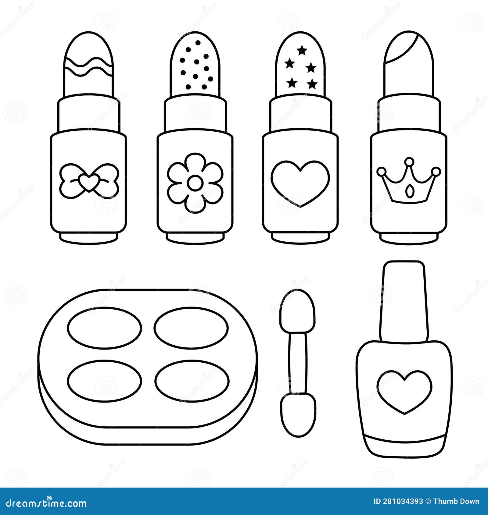 Makeup Coloring Pages Stock Illustrations – 57 Makeup Coloring Pages