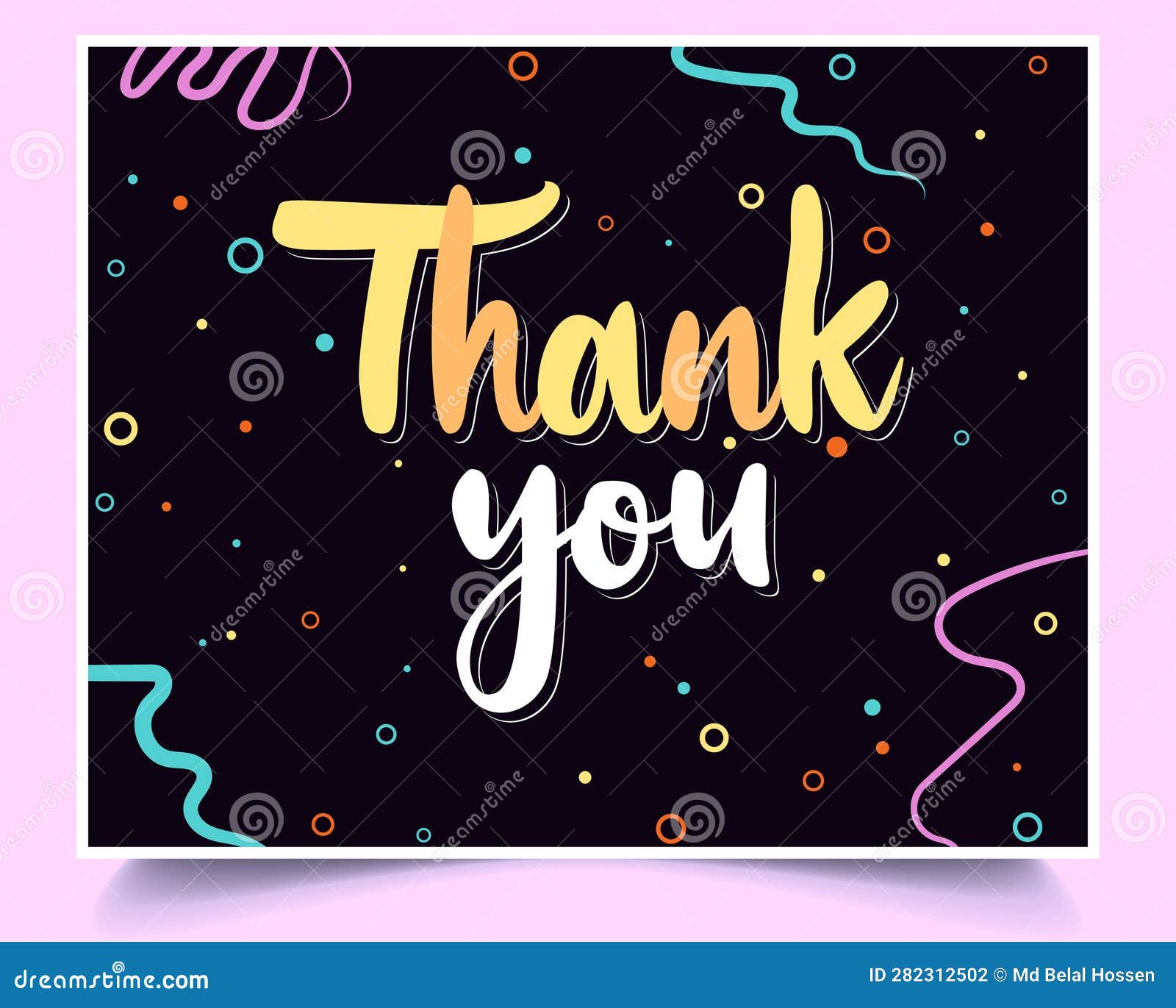 A Thank You Card Design Adorned with Graphic Elements and Artful Thank