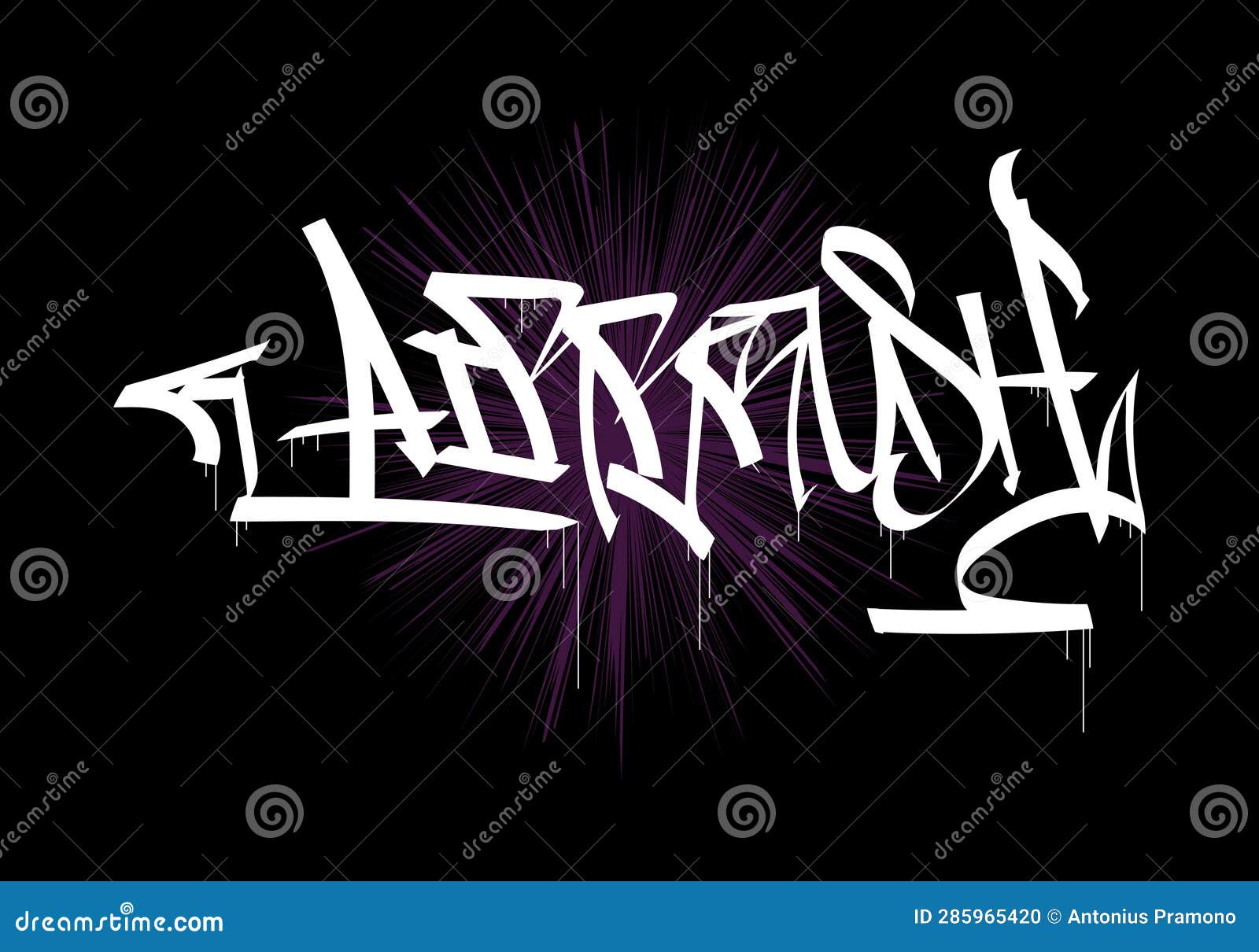 AIRBRUSH Word Graffiti Tag Style Stock Illustration Illustration of