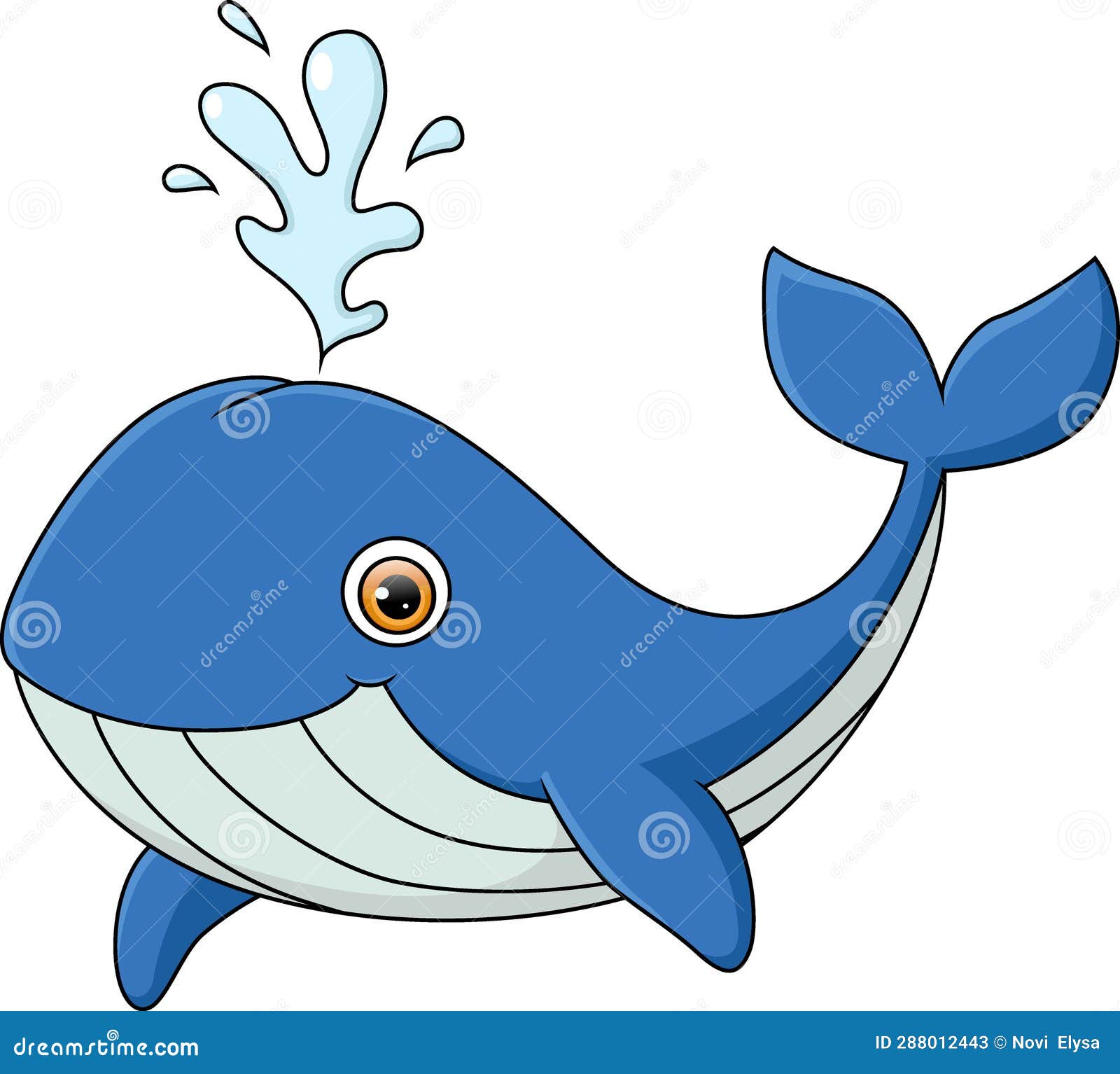 Cute Whale Cartoon on White Background Stock Vector - Illustration of ...