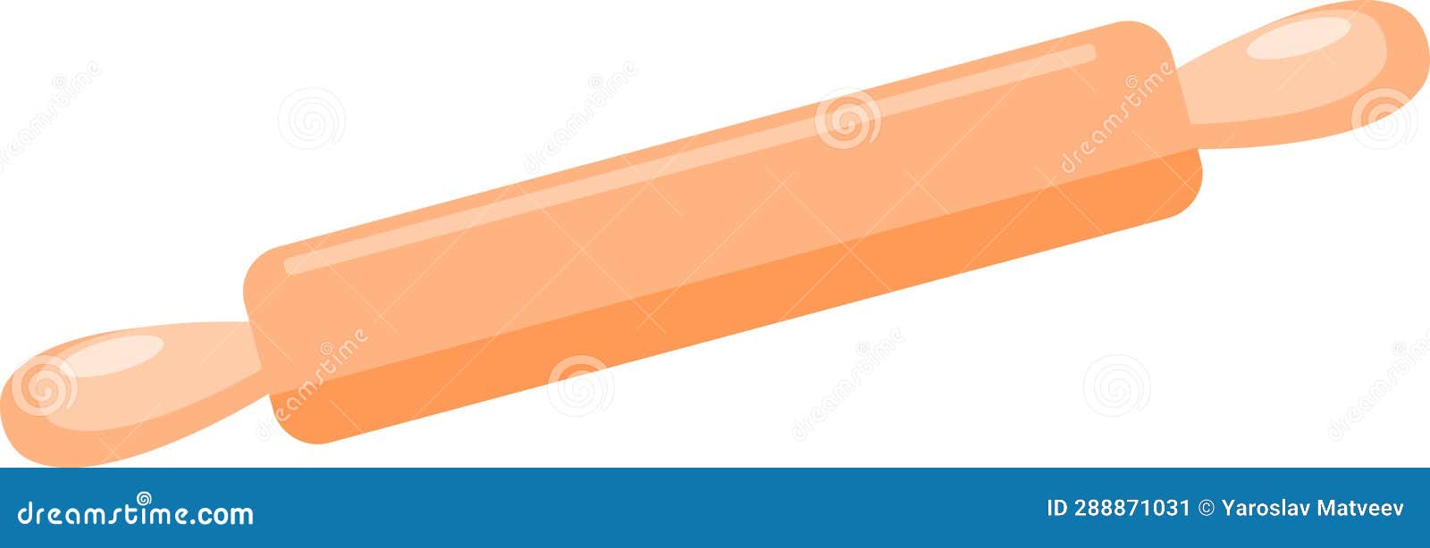 Kitchen rolling pin. tool stock vector. Illustration of hardwood