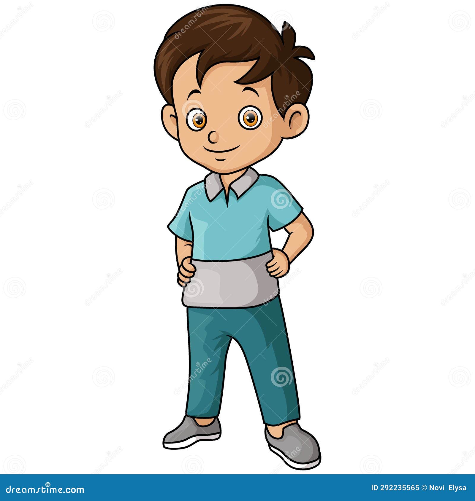 Cute Little Boy Cartoon Standing Stock Illustration Illustration of